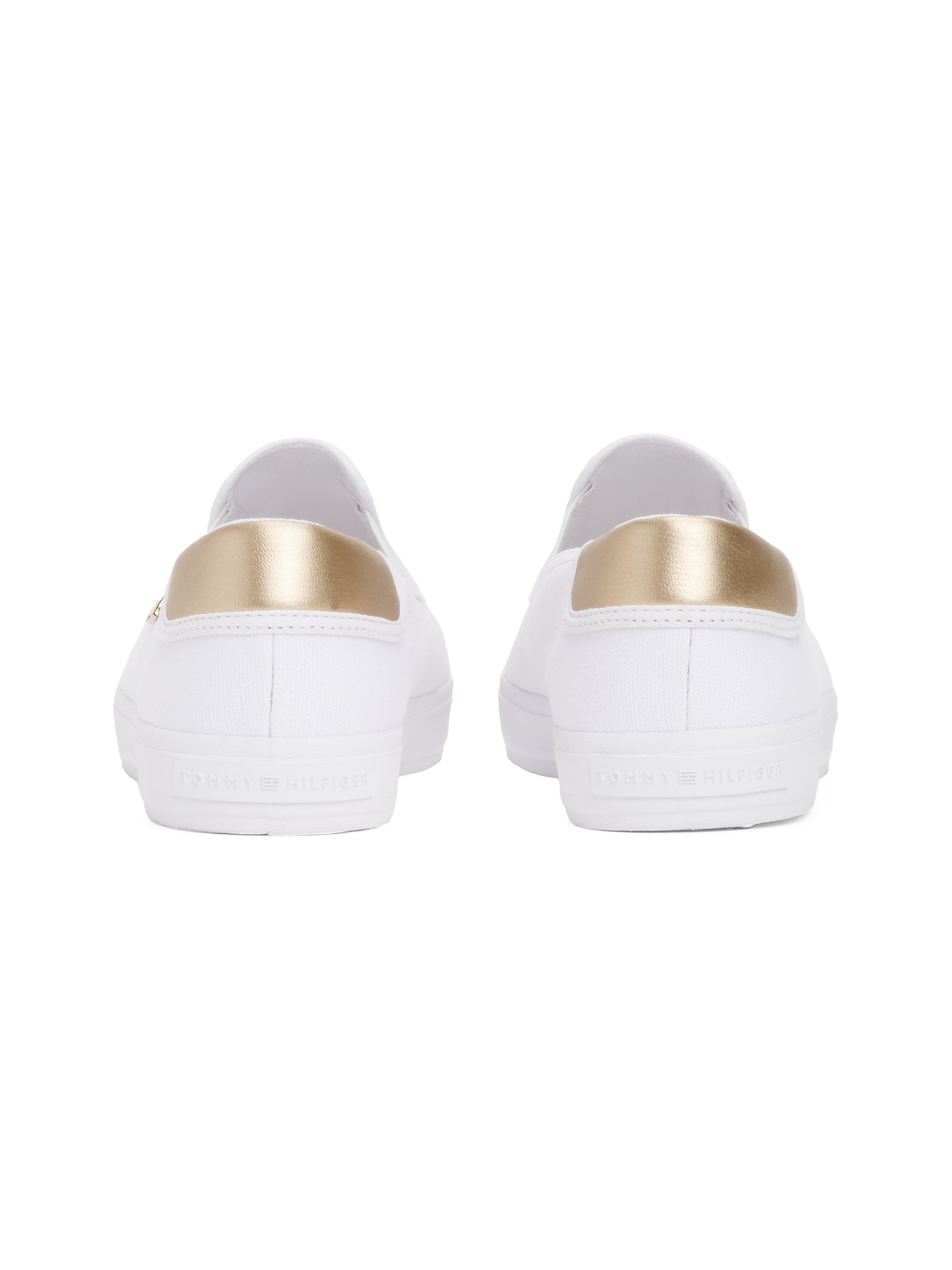 Tommy Hilfiger Slip-On Sneaker »VULC CANVAS SLIP-ON SNEAKER«, Plateau, Freizeitschuh, Halbschuh mit Kontrastbesatz, schmale Form