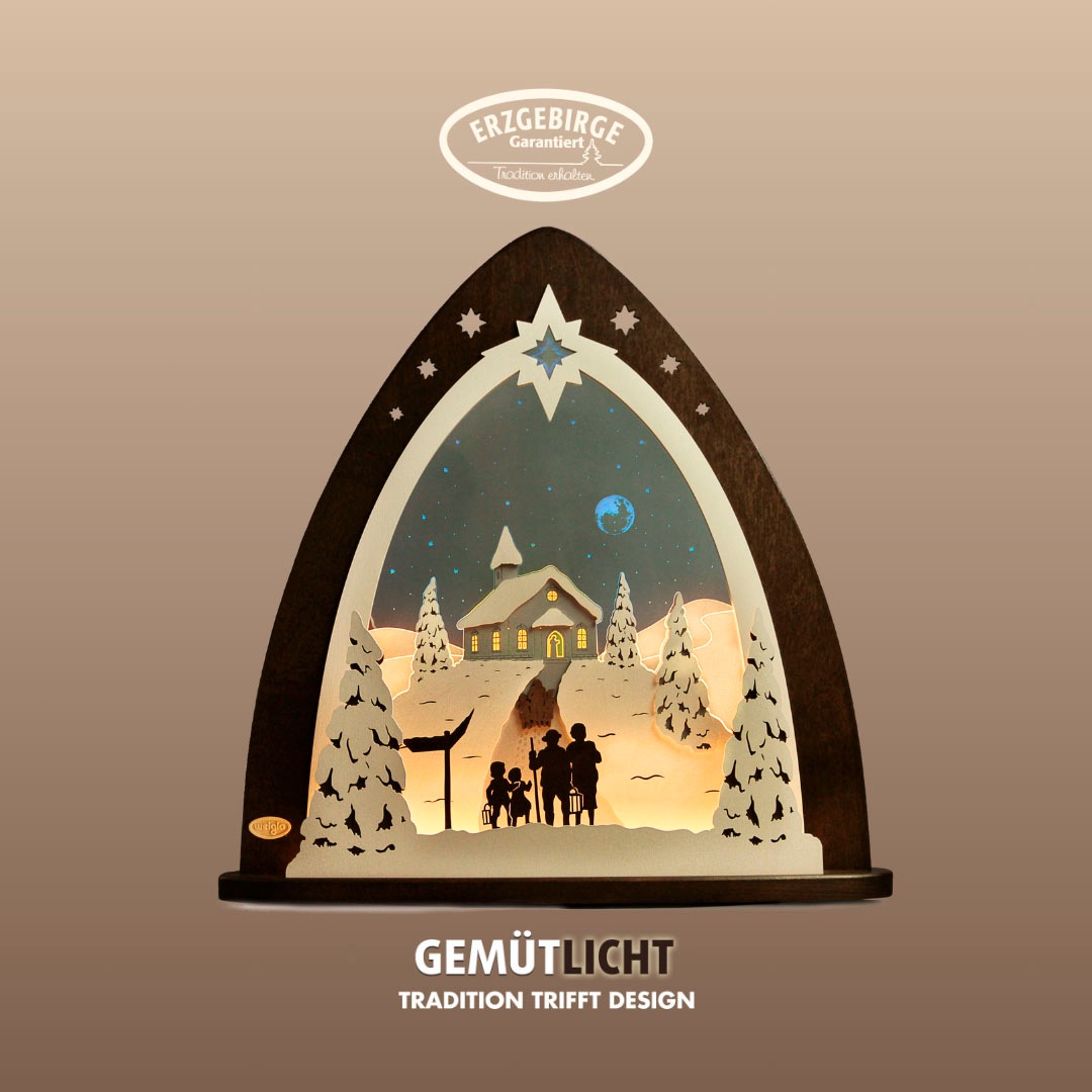 Weigla Lichterbogen »LED Bergkapelle, Lichterspitze aus Holz & Acrylglas, M günstig online kaufen