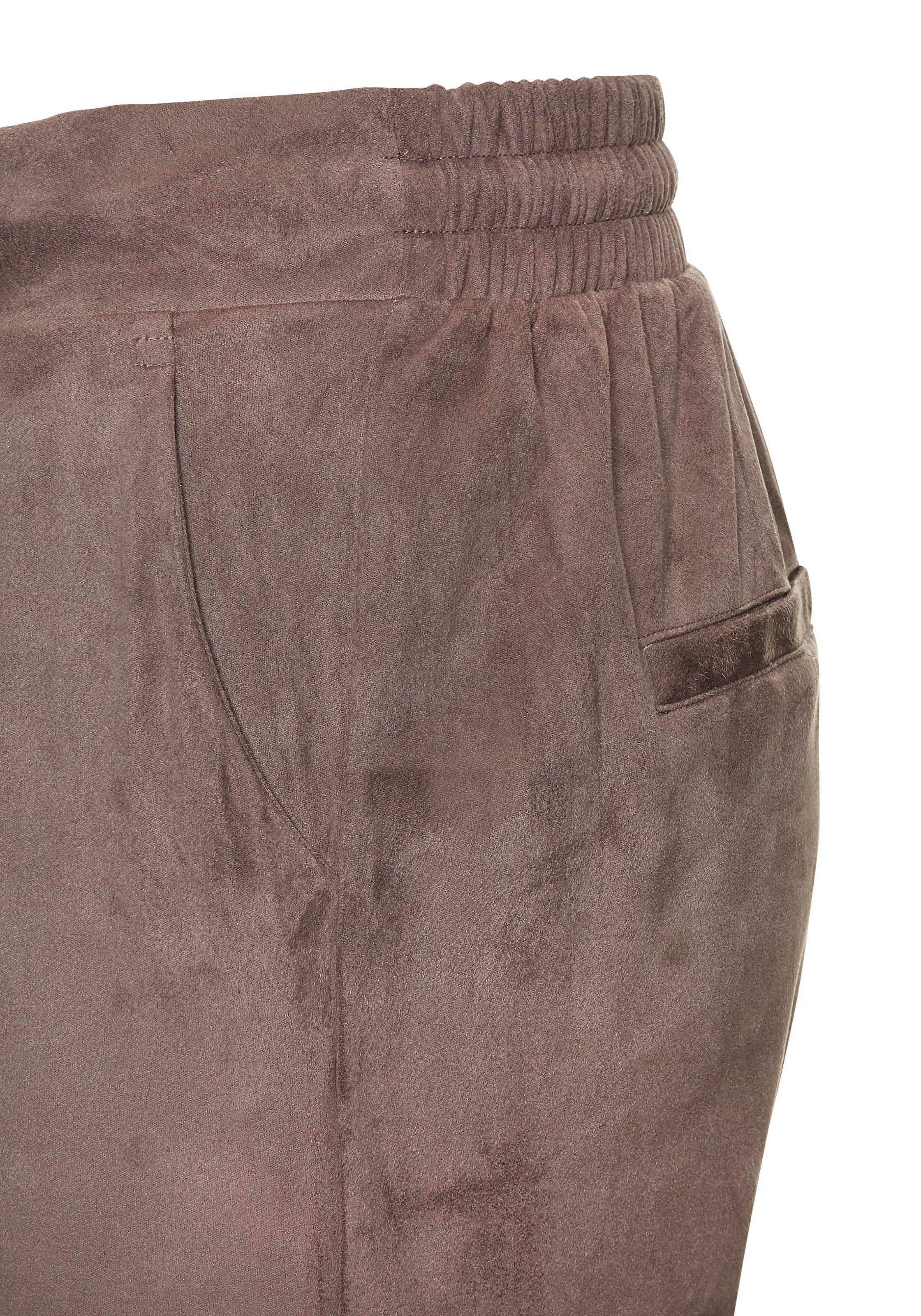 LASCANA Schlupfhose, aus Velourlederimitat mit Taschen, bequeme Stoffhose, Gummizugbund