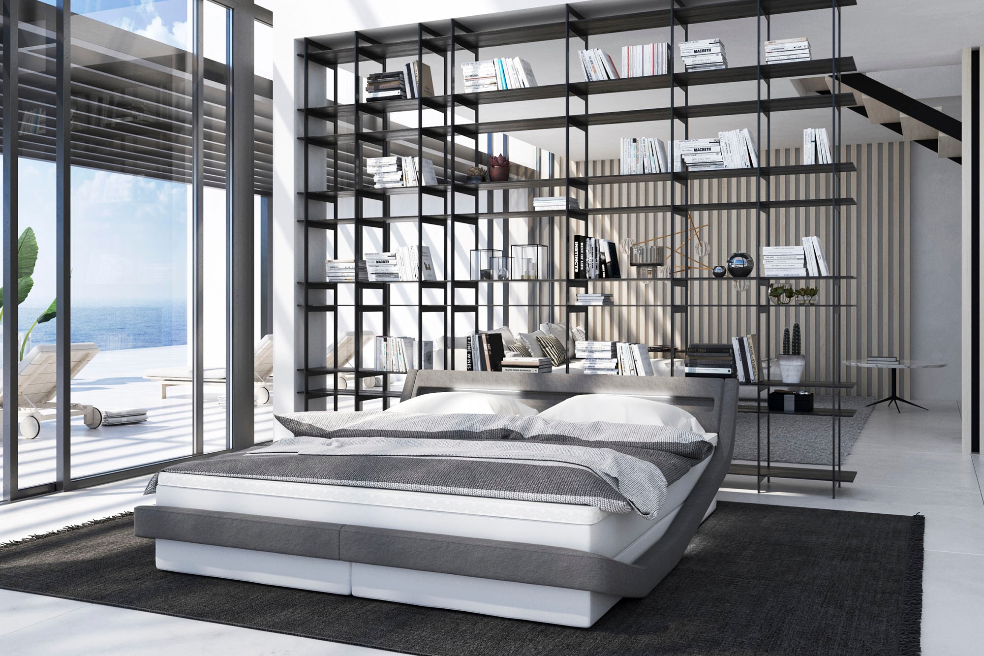 Bild von SalesFever Polsterbett, LED-Beleuchtung mit Farbwechsler, Bett inklusive Matratze und Topper