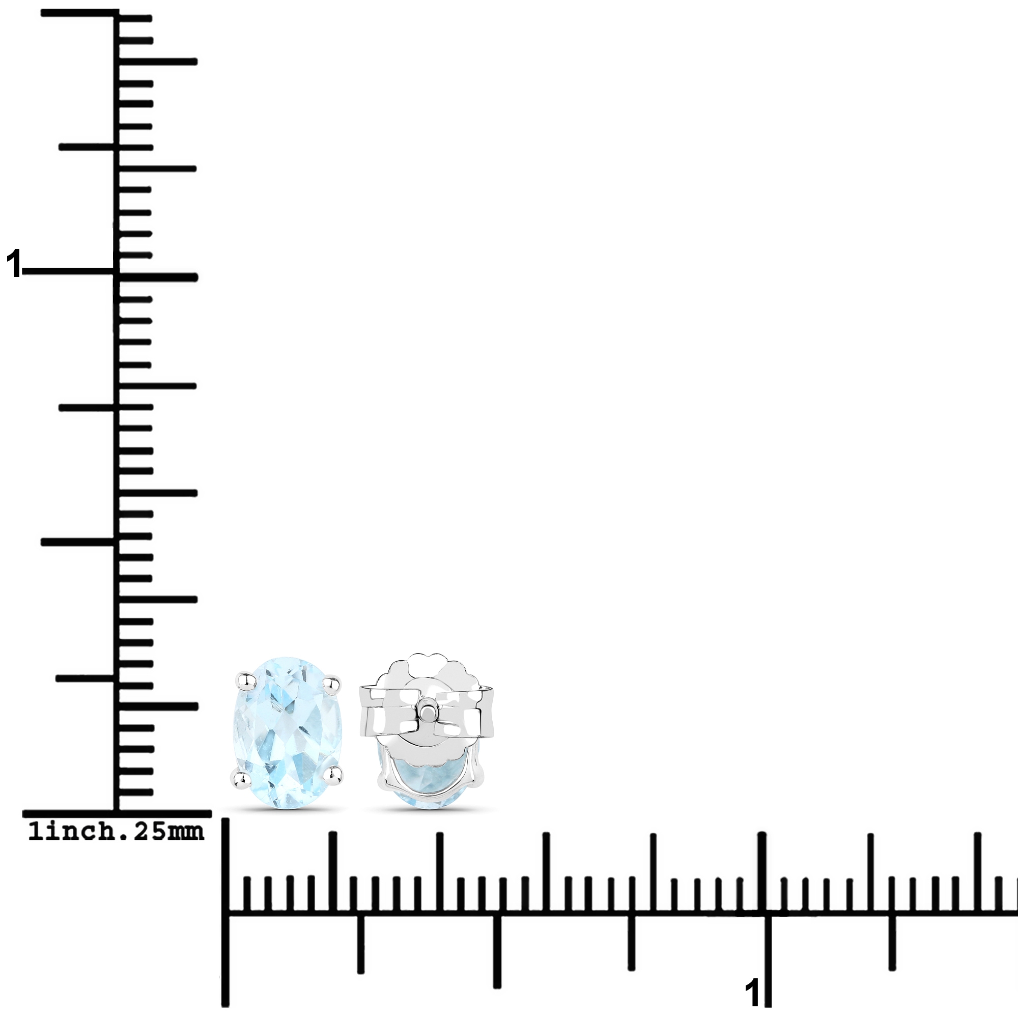 Vira Jewels Paar Ohrstecker »Silber 925 rhodiniert mit echtem Blautopas (beh.)«