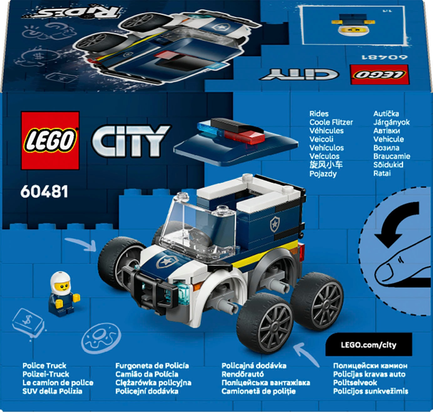 LEGO® Konstruktionsspielsteine »Coole Flitzer – Polizei-Truck (60481), LEGO City« Made in Europe