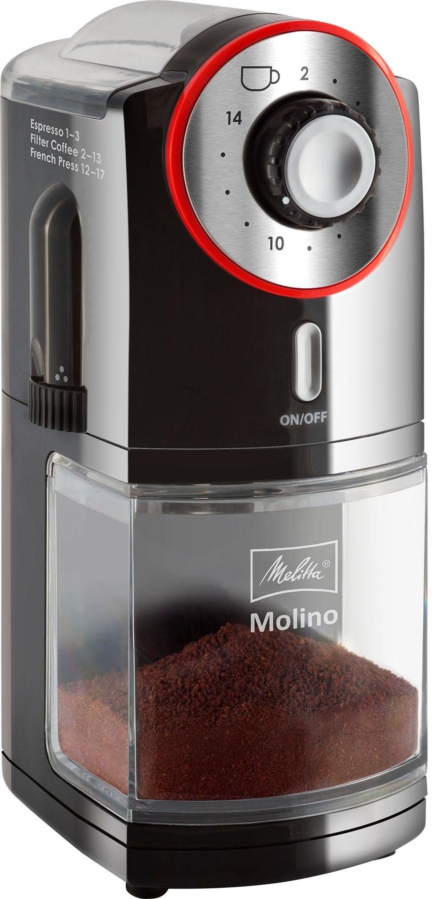 Melitta Kaffeemühle »Molino® 1019-01«, 100 W, Scheibenmahlwerk, 200 g Bohne günstig online kaufen