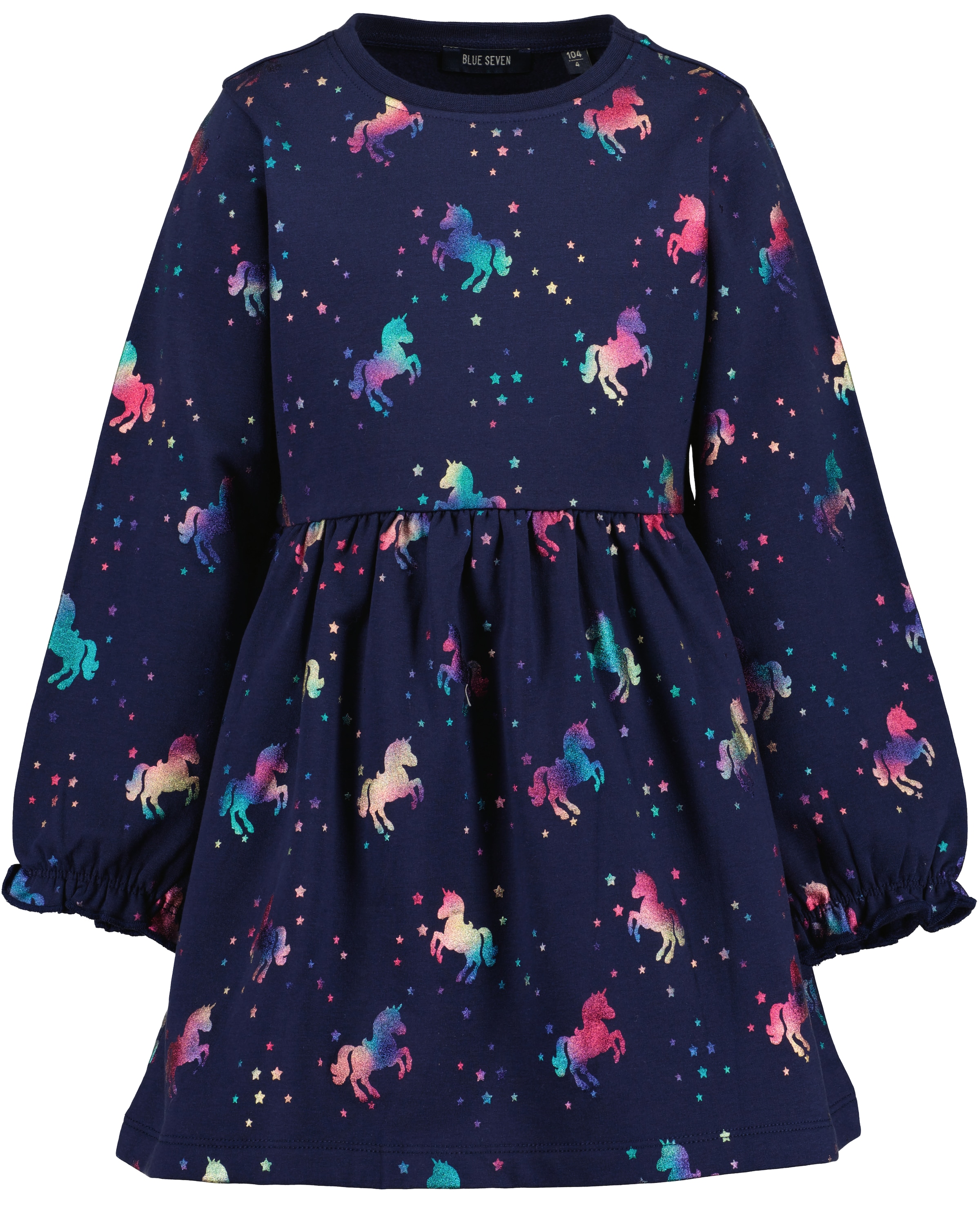 Blue Seven Sweatkleid Baumwollmischung mit tollem Folien-Alloverdruck