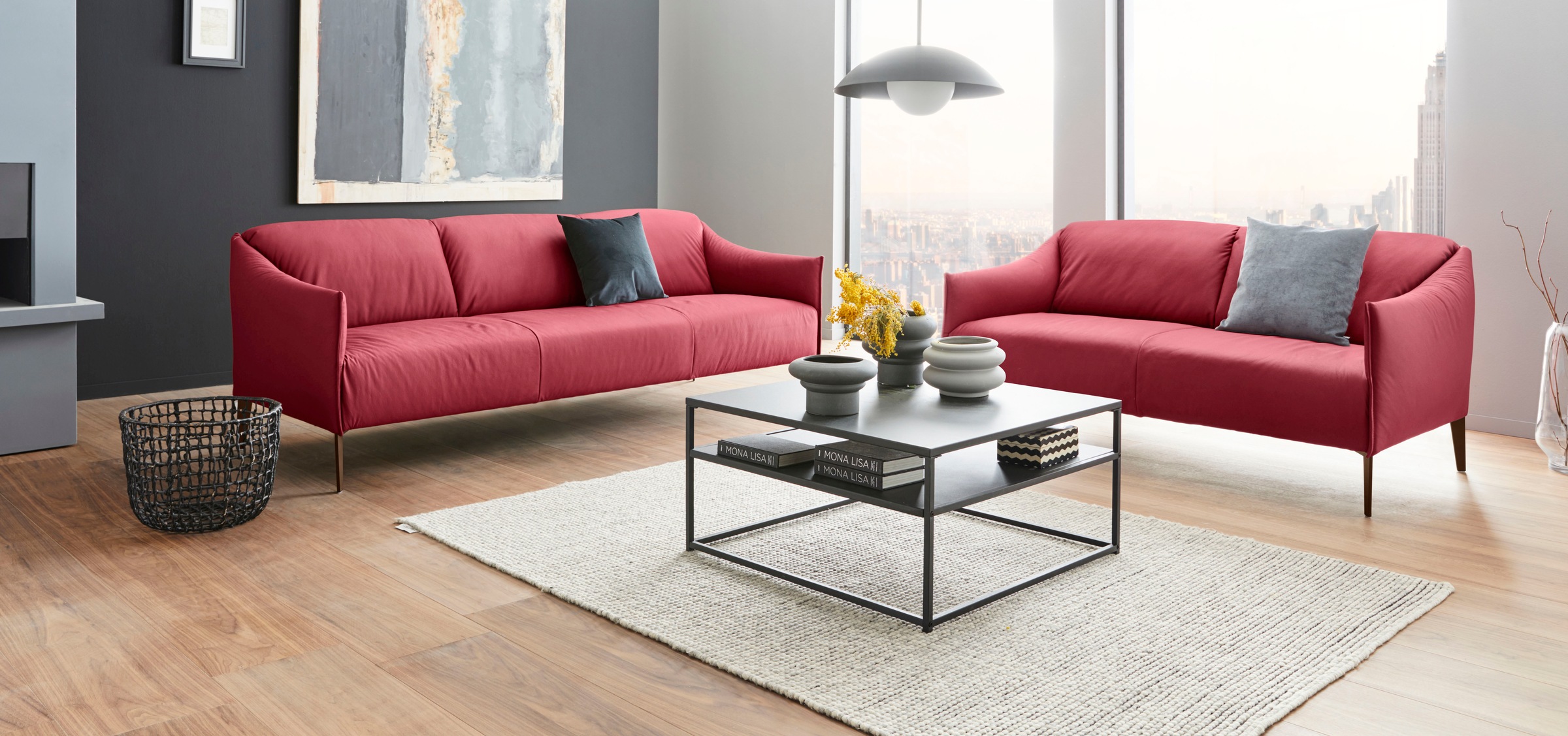 W.SCHILLIG 2,5-Sitzer »sally« mit Metall-Winkelfüßen in Bronze pulverbeschichtet, Breite 174 cm