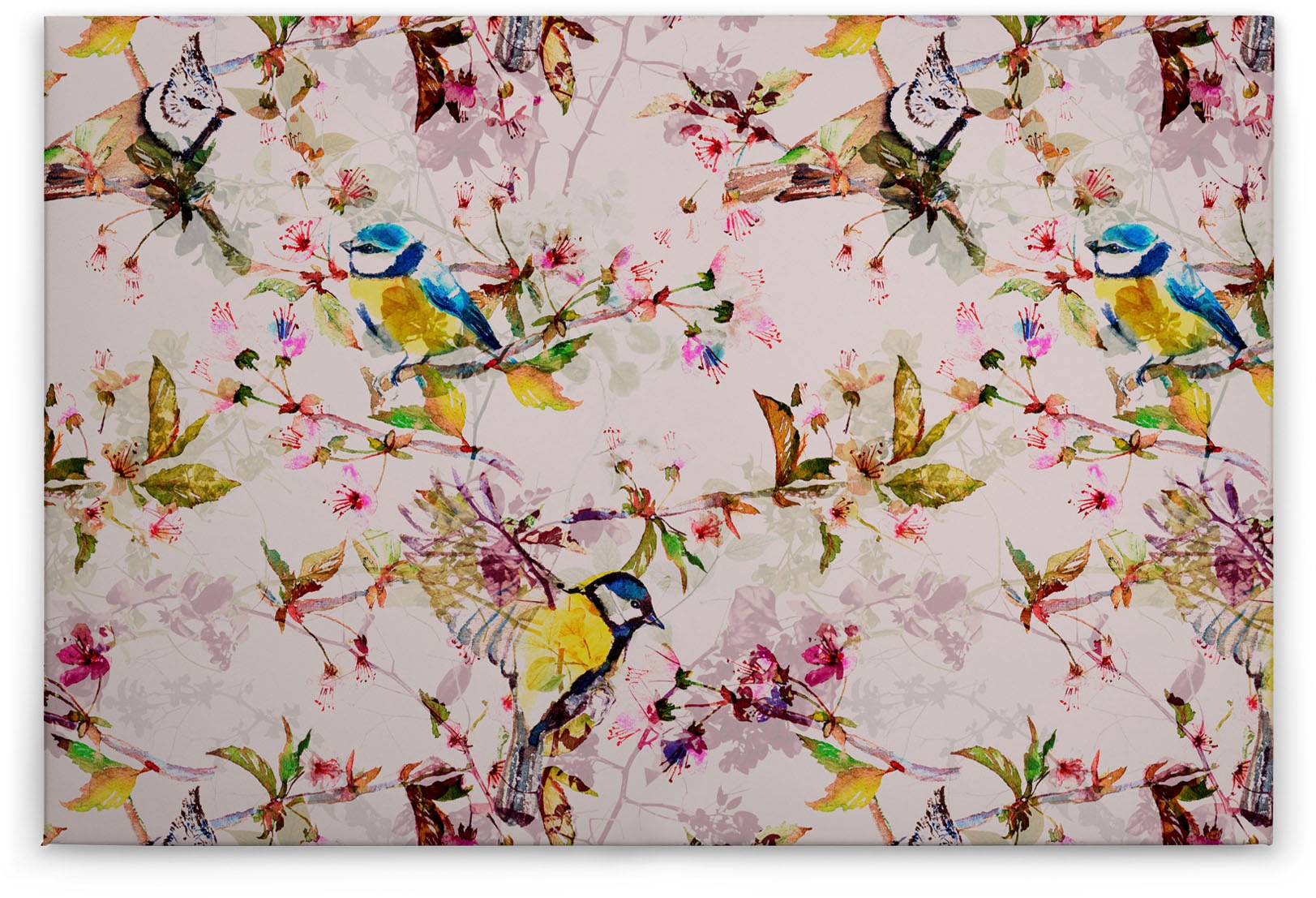 Bricoflor Buntes Wandbild Mit Vögeln Leinwandbild Mit Vogel Und Blumen Für günstig online kaufen