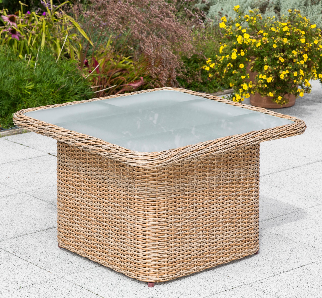 Gartentisch „Duplex Tisch“, 71×72 cm, natur B/H/T: 71 cm x 61,5 cm x 72 cm