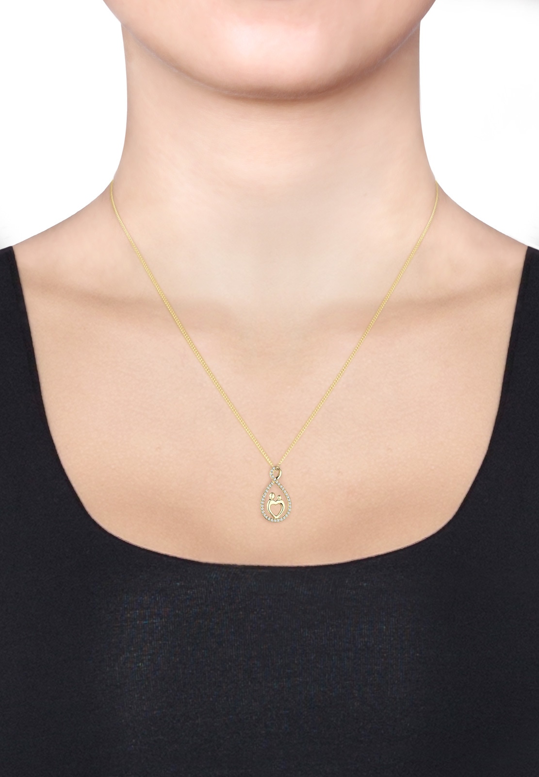 Elli Collierkettchen »Mutter Kind Infinity Herz Love Zirkonia 925 Silber«