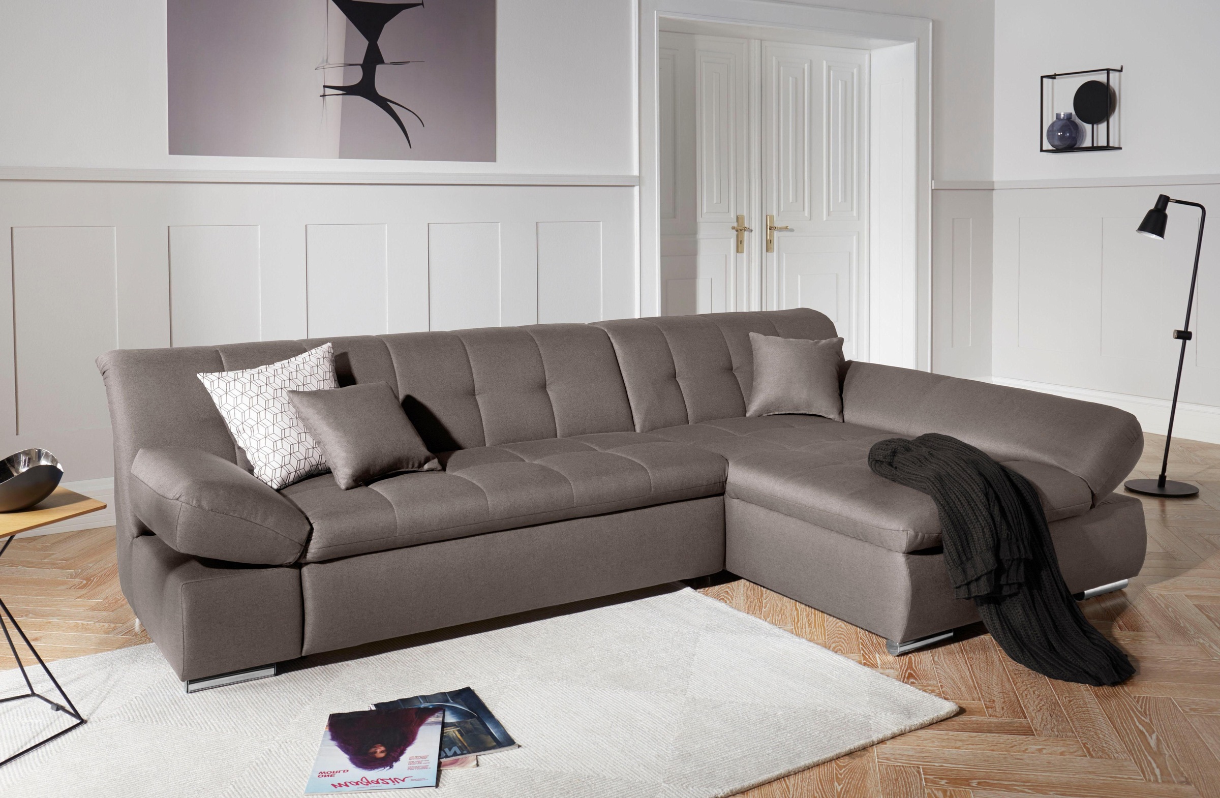 DOMO collection Ecksofa "Mona L-Form" wahlweise mit Bettfunktion günstig online kaufen
