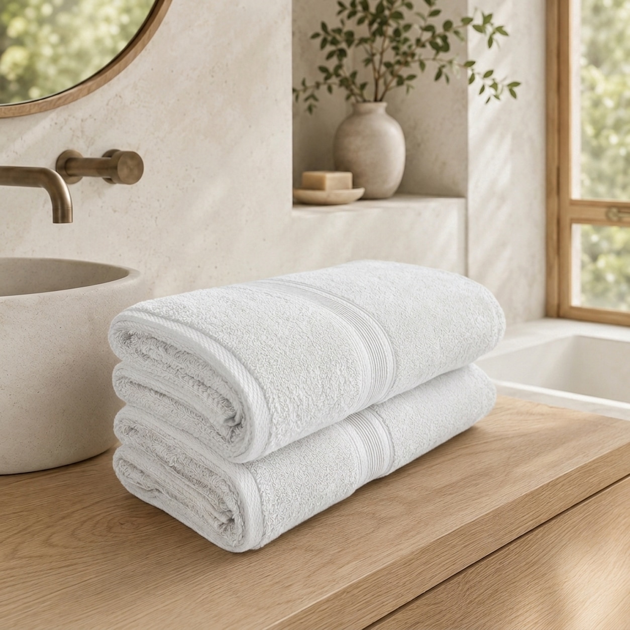 OTTO home Badetücher »Finnja, 2 große Premium Duschtücher, 550 gr/m², 100x150cm« 100% Baumwolle, unifarben, schwer & flauschig, 5 Jahre Garantie
