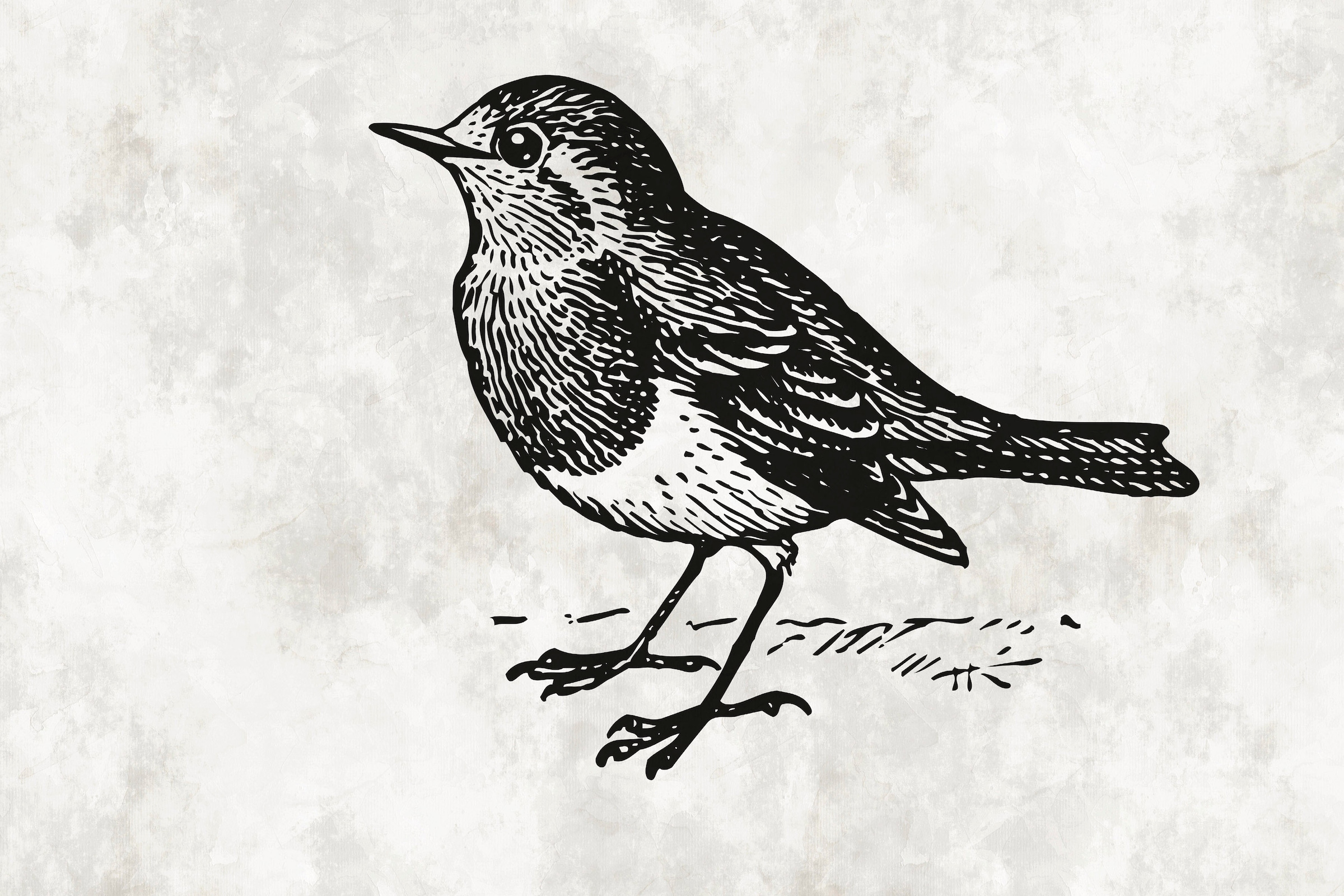 A.S. Création Leinwandbild »sketchpad 5«, Kunst-Vögel-Kinder, (1 St.), Schwarz-Weiß Zeichnung Vogel Keilrahmen Leinwand-Bild Wohnzimmer Wand