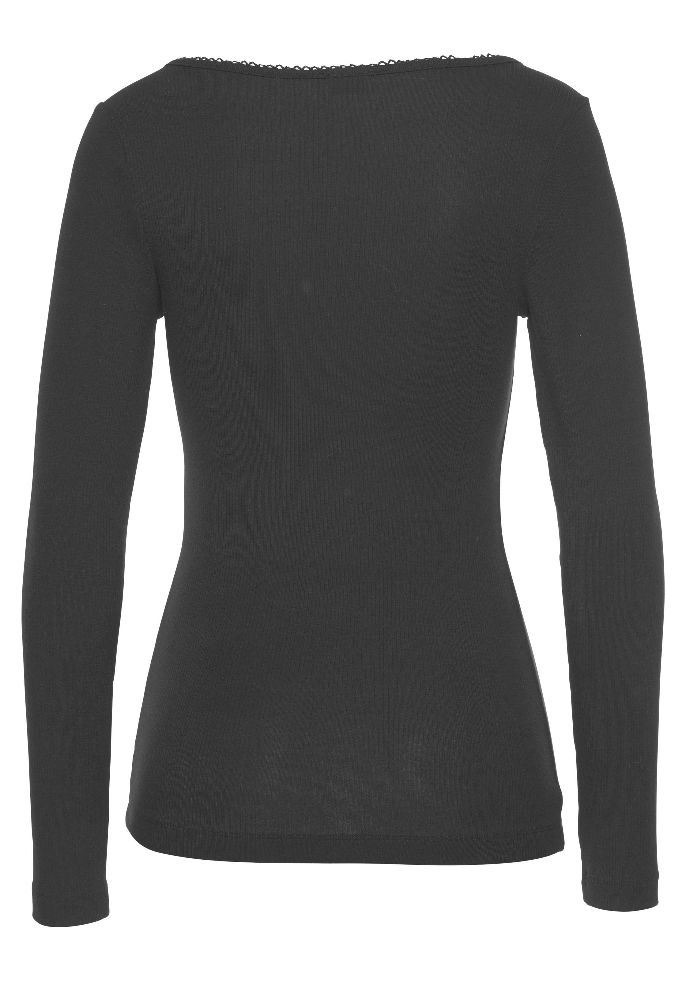 s.Oliver Pyjamaoberteil aus geripptem Stoff mit Zier-Knopfleiste