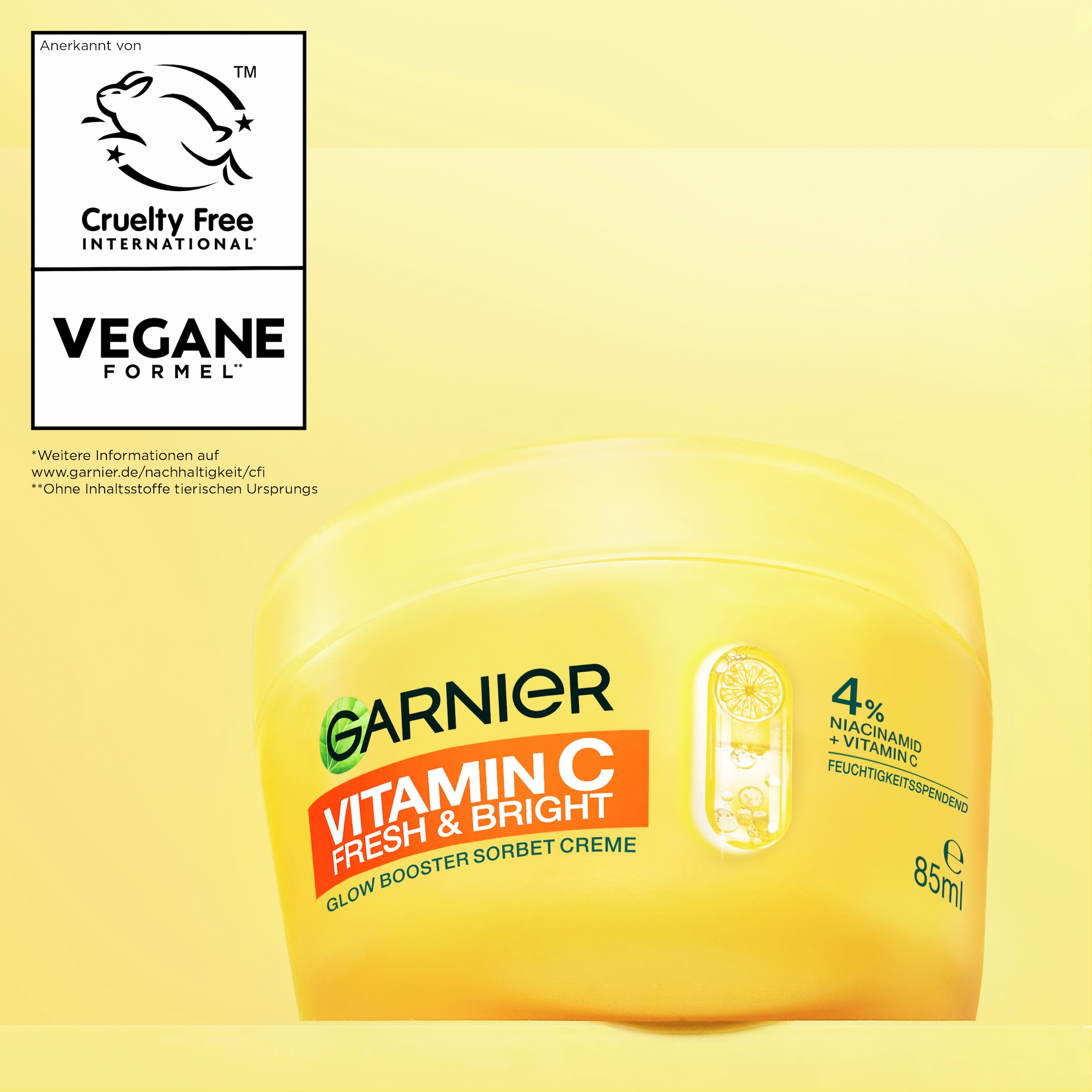 GARNIER Tagescreme »VITAMIN C FRESH & BRIGHT GLOW BOOSTER SORBET CREME«