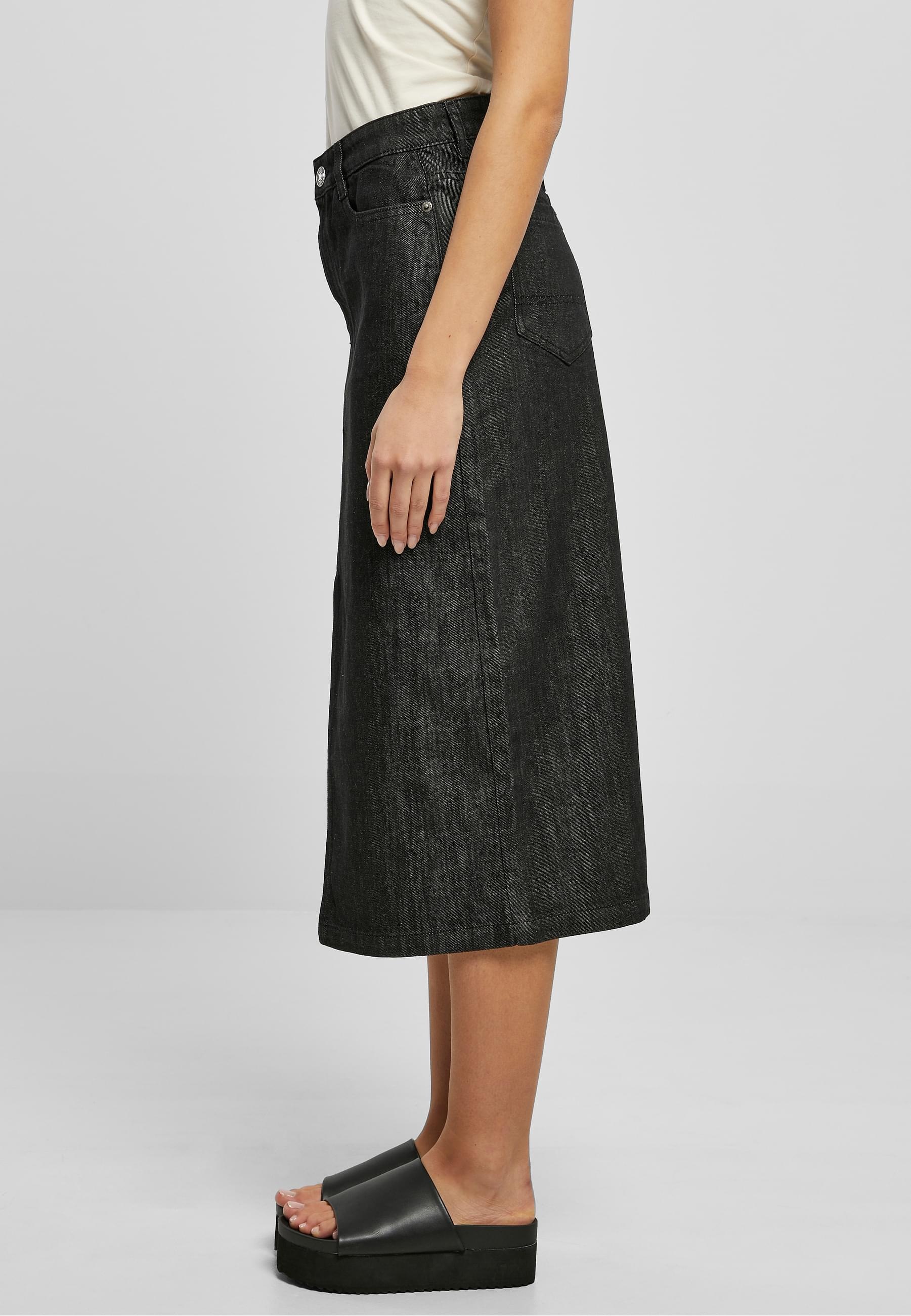 URBAN CLASSICS Jerseyrock »Urban Classics Damen Ladies Midi Denim Skirt«, 1 Stk.
