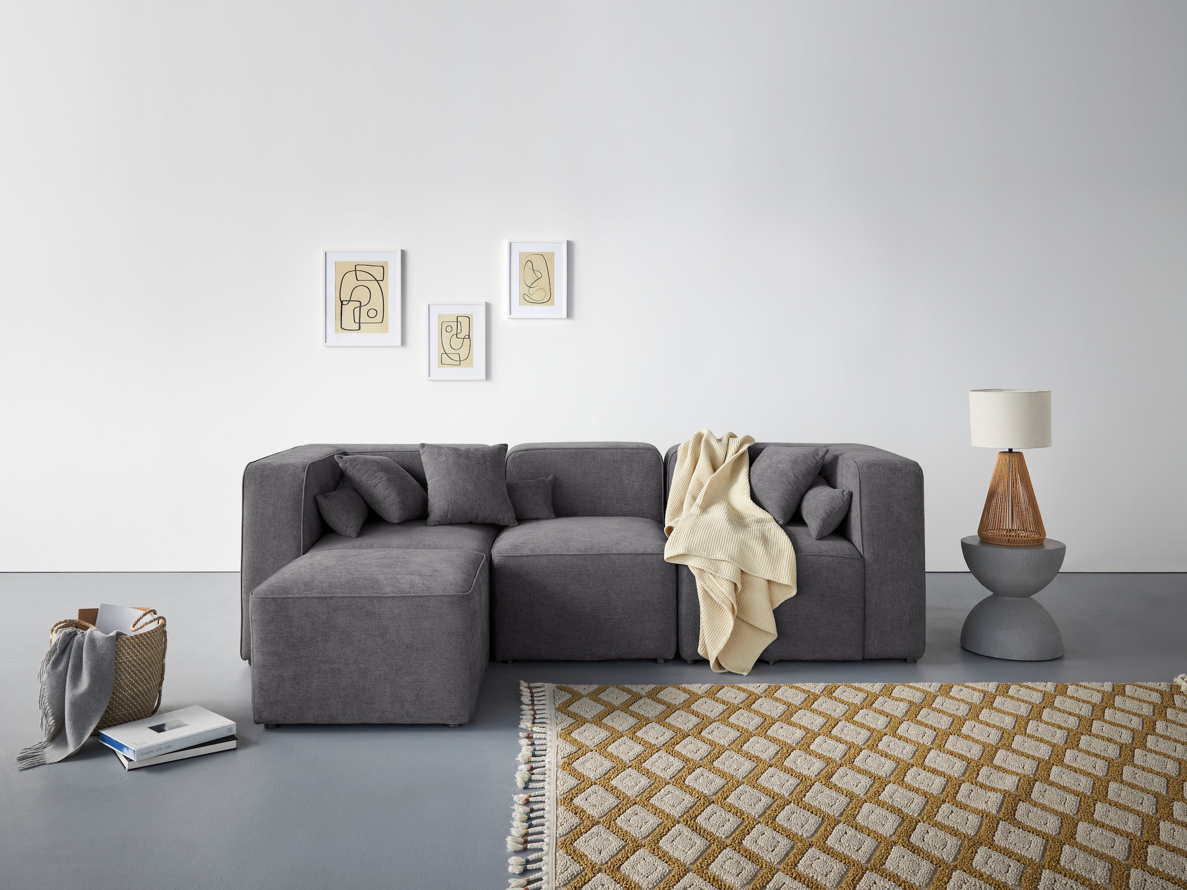 Home affaire 3-Sitzer »Sundstrup L-Form« Modulserie, individuelle Zusammens günstig online kaufen