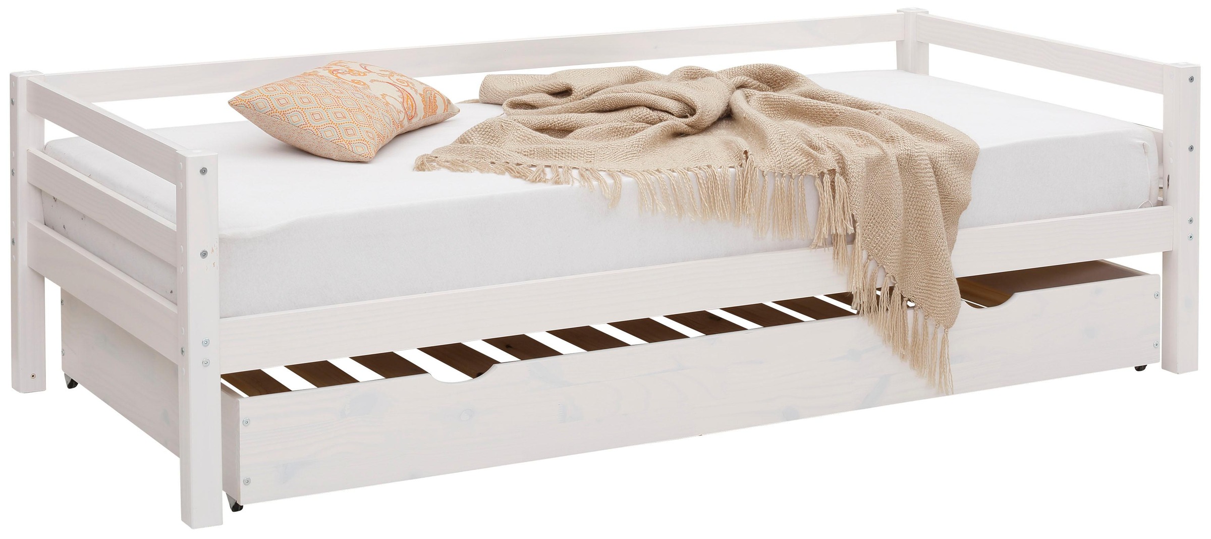 Lüttenhütt Daybett »Alpi«, mit Schubkasten aus Kiefernholz, Außenbreite 103 cm, Kinderbett