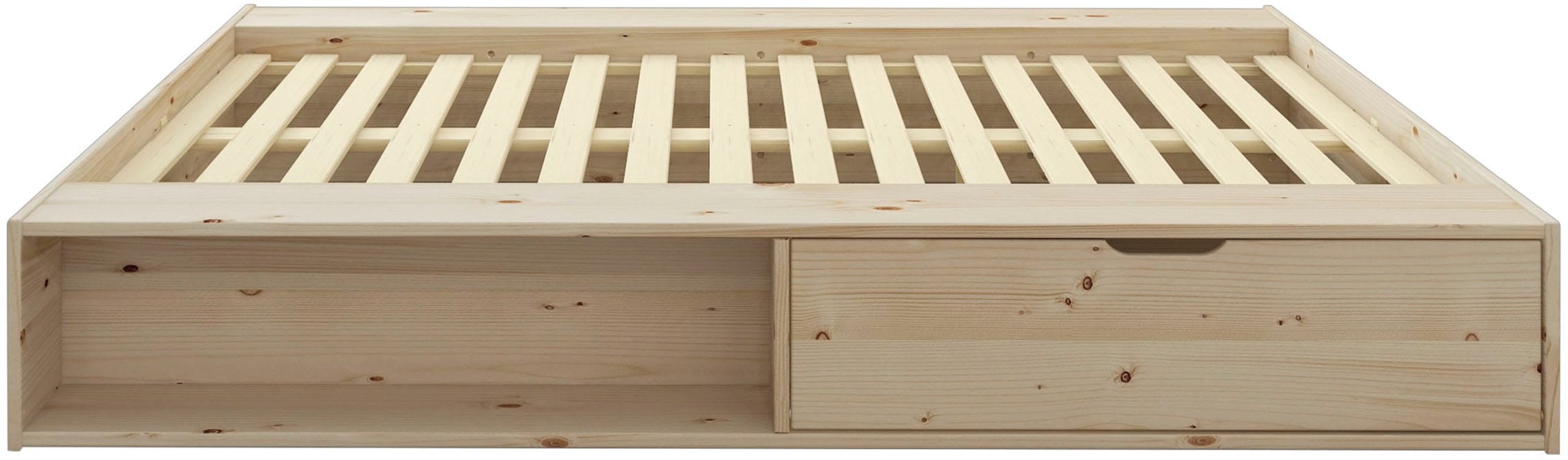Home affaire Stauraumbett »Erno, Massivholzbett, Futonbett, 275KG belastbar«, (Breite/ Belastbarkeit: 120cm/275 KG, 180cm/275 KG), mit Lattenrost, Massivholz, FSC® zertifiziert, viel Stauraum + Ablagen