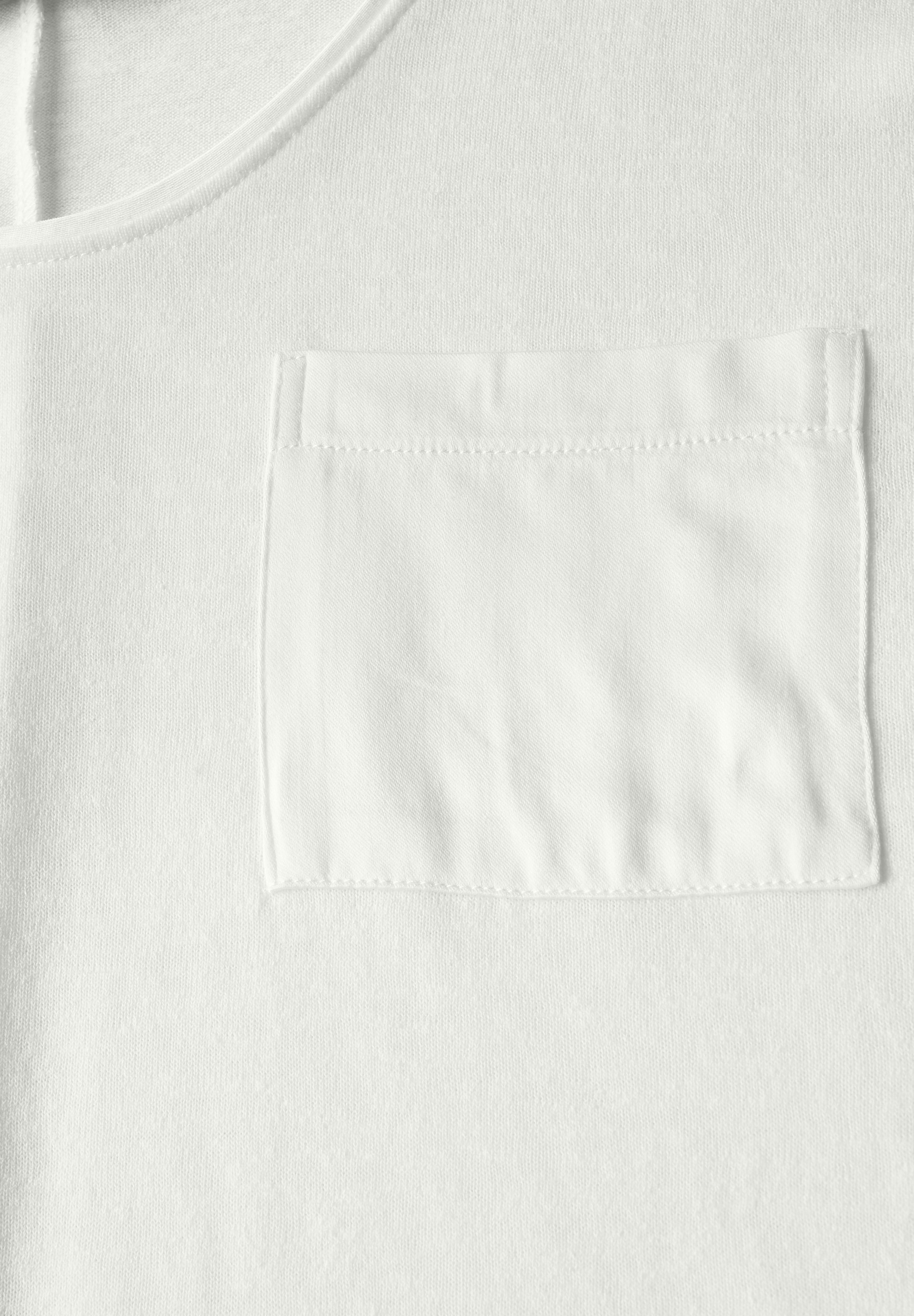 STREET ONE T-Shirt im Leinen-Look und mit Brusttasche+ö