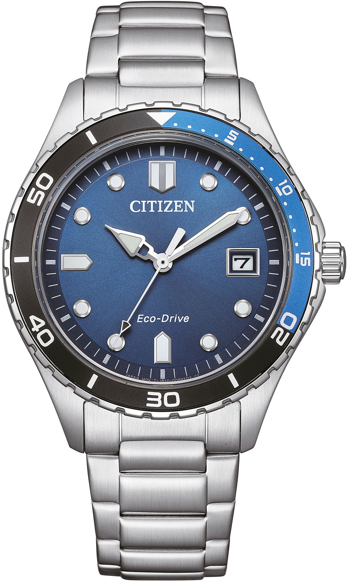 Citizen Solaruhr, Armbanduhr, Herrenuhr, Damenuhr, Edelstahlarmband, bis 10 bar wasserd.