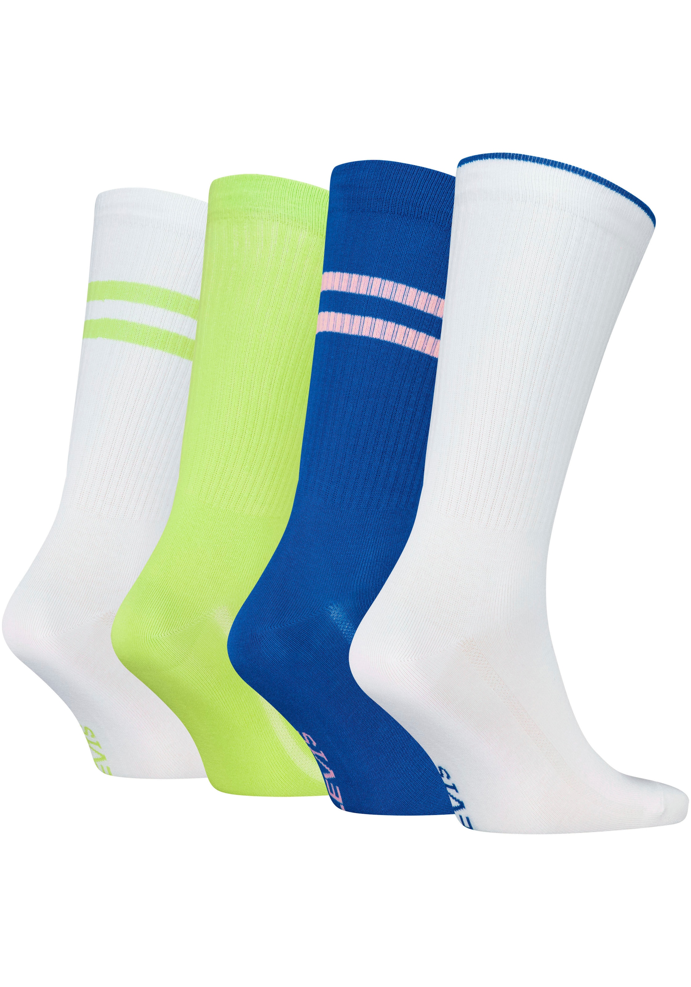 Levi's® Socken, (4 Paar), mit farblich abgesetzten Streifen, Geschenkbox