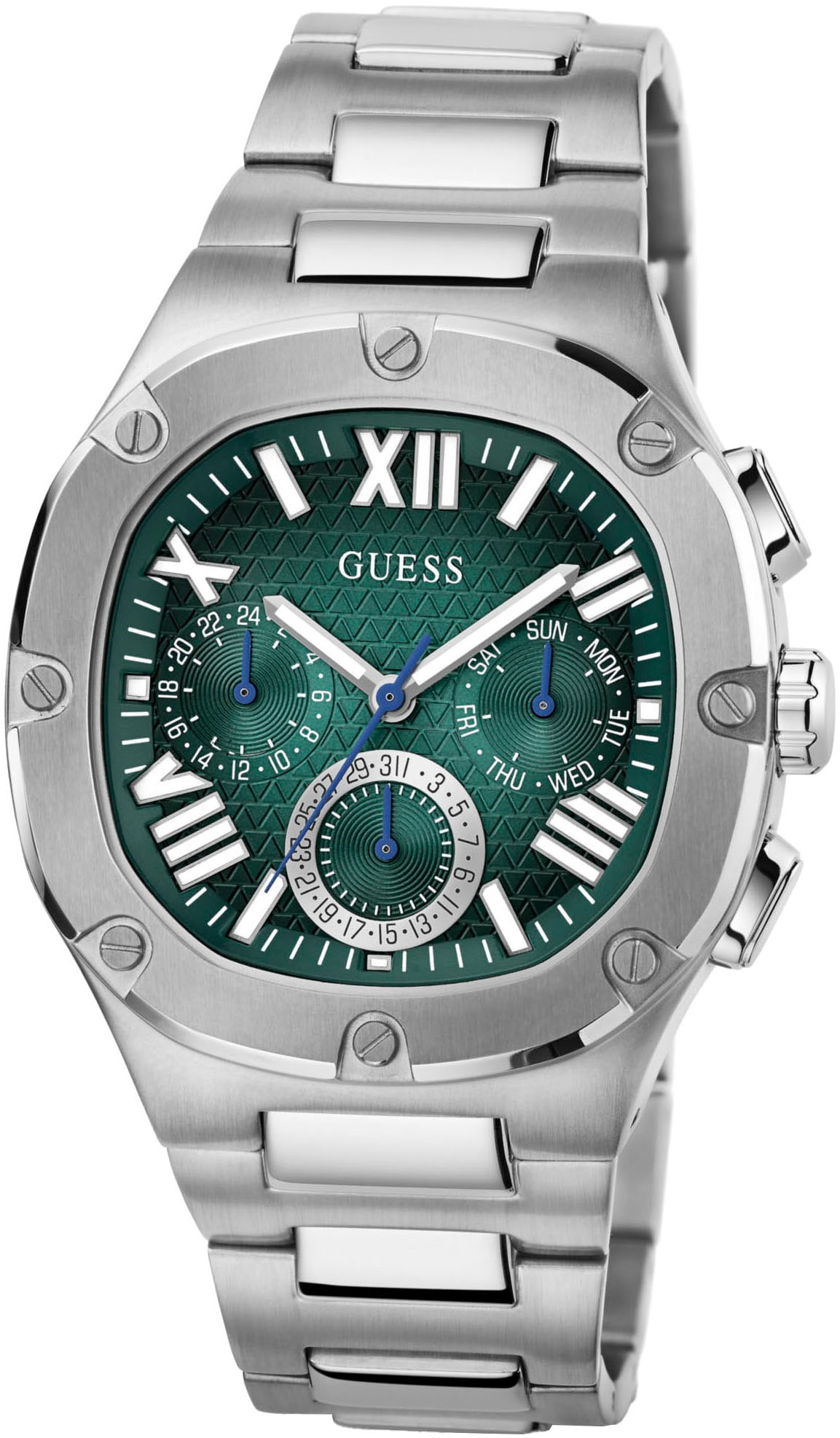 Guess Multifunktionsuhr »HEADLINE«, Quarzuhr, Armbanduhr, Herrenuhr, Datum, 12/24-Std.-Anzeige