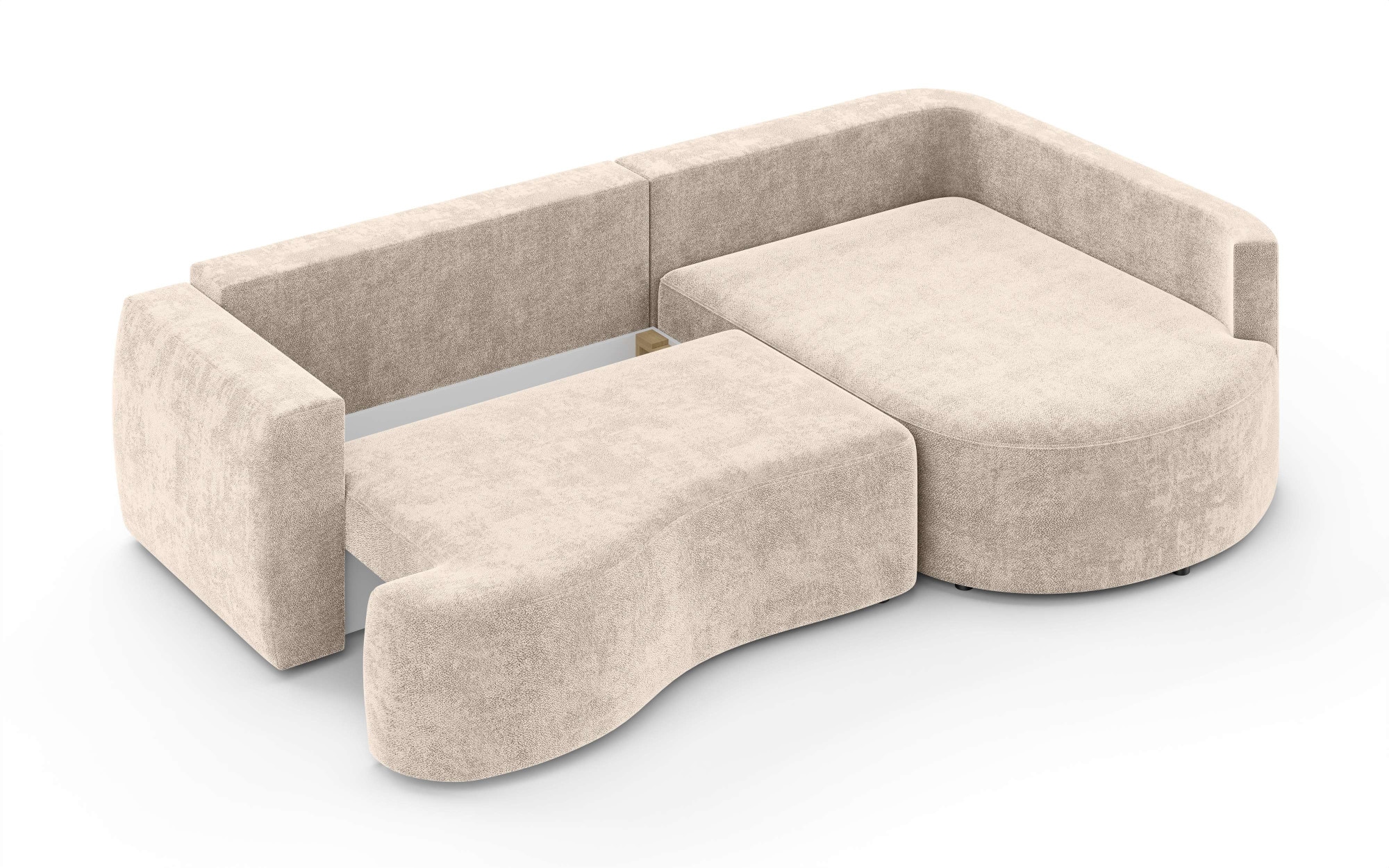 INOSIGN Ecksofa »Kahekili, Schlafsofa mit Bettkasten, Maße B/T/H: 255/181/90/ cm«, L-Form mit Wellenunterfederung, 7 Rückenkissen und 2 Zierkissen