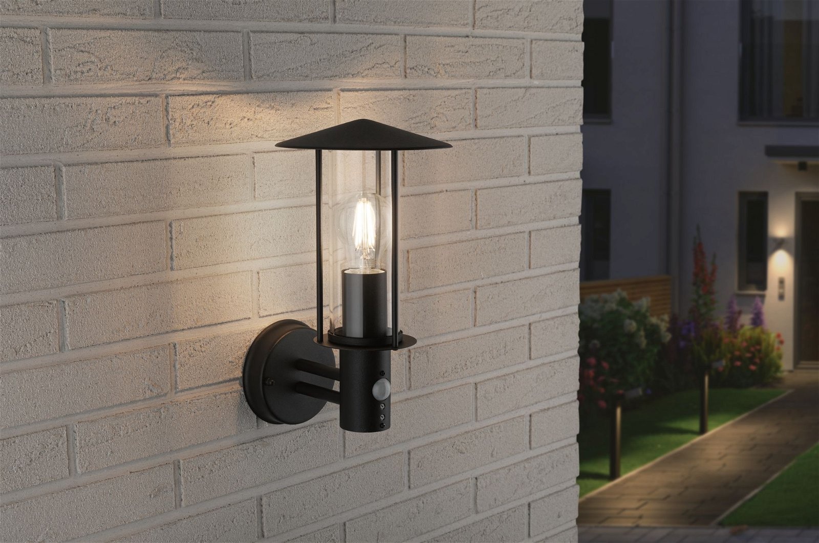 Paulmann Außen-Wandleuchte »Classic IP44 173mmmax. 15W 230V Dunkelgrau Metall, Glas«, 1 flammig, Leuchtmittel E27 | ohne Leuchtmittel, Bewegungsmelder