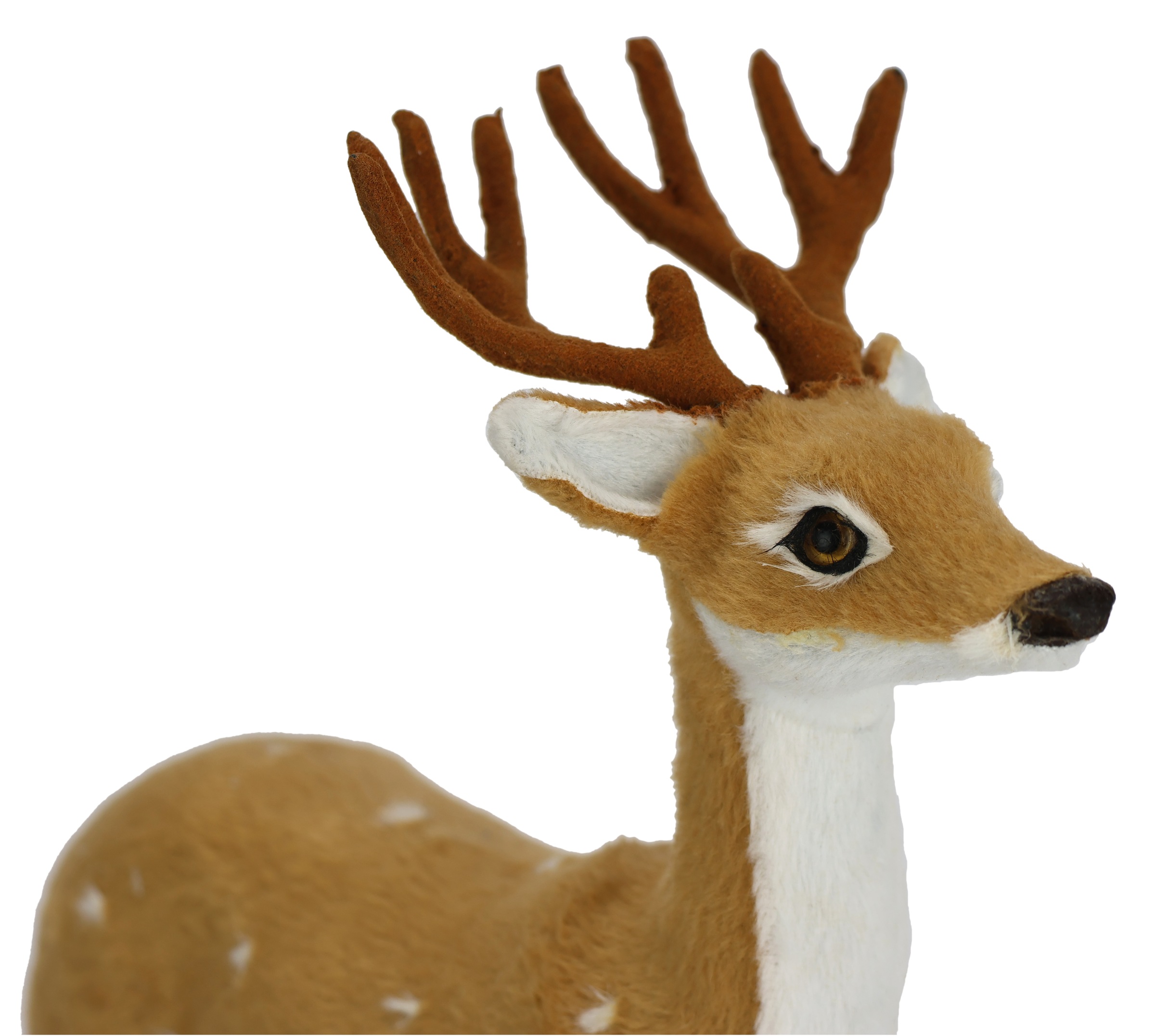 I.GE.A. Dekofigur »Tierfigur Reh aus Kunstfell«, Waldtier Statue Ornament Plüschtier Weihnachtsdeko Winterdeko Pelztier