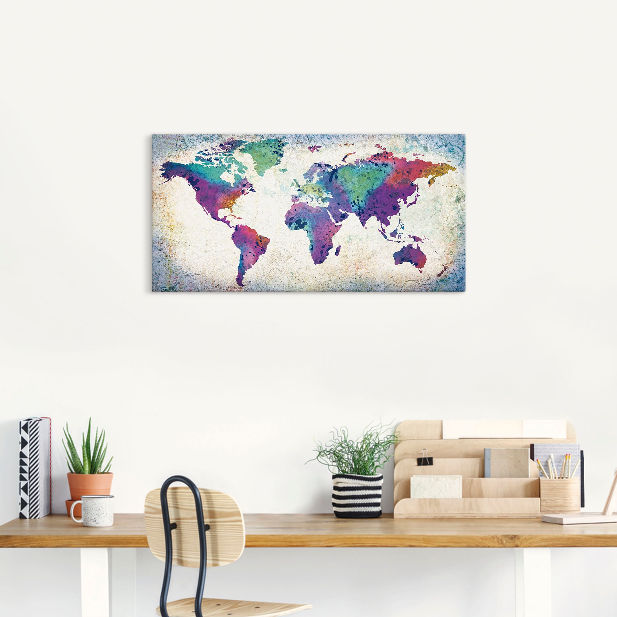 Artland Wandbild »bunte Weltkarte«, Land- & Weltkarten, (1 St.), als Alubil günstig online kaufen