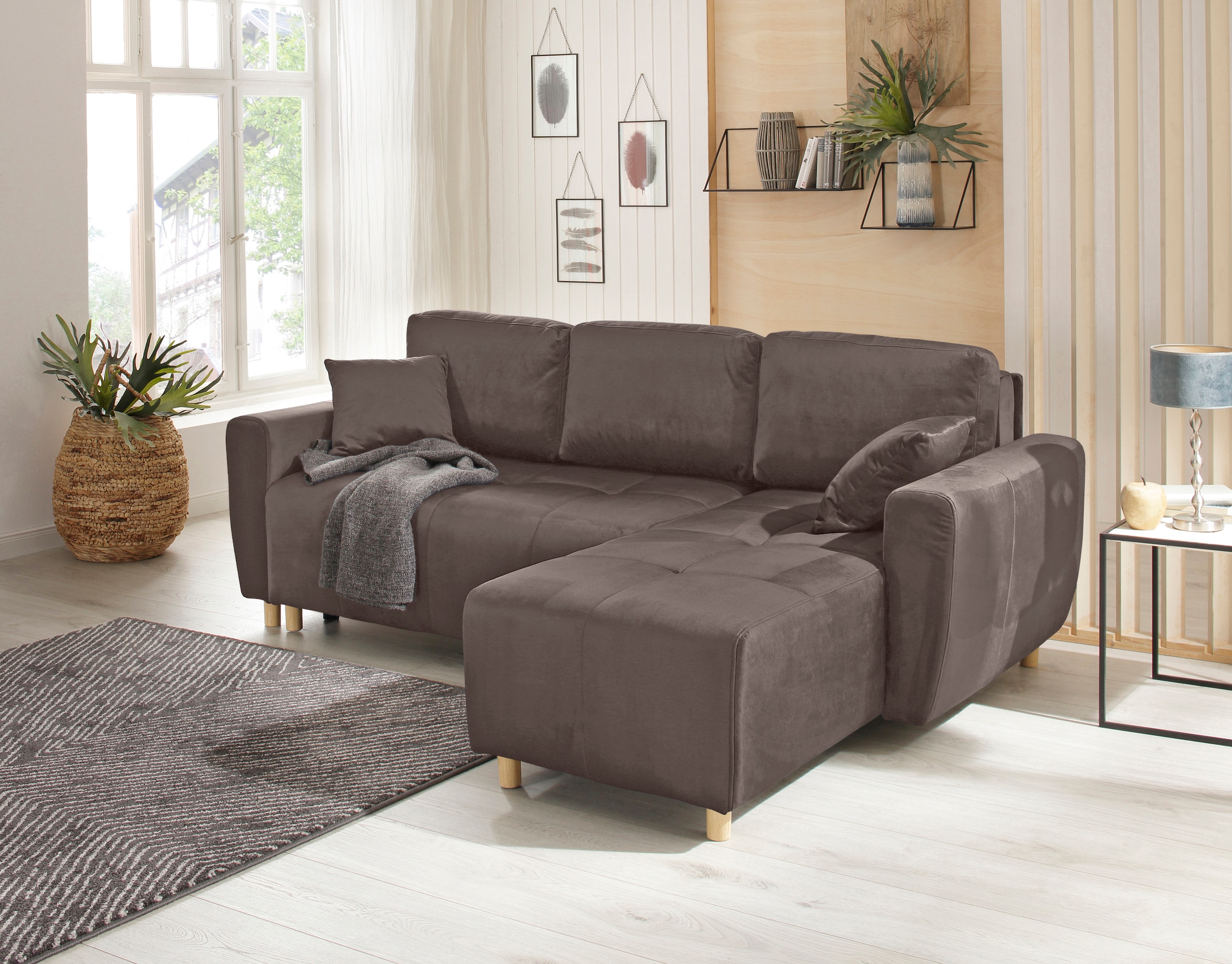 Home affaire Ecksofa »Scania L-Form«, wahlweise mit Bettfunktion und Bettkasten