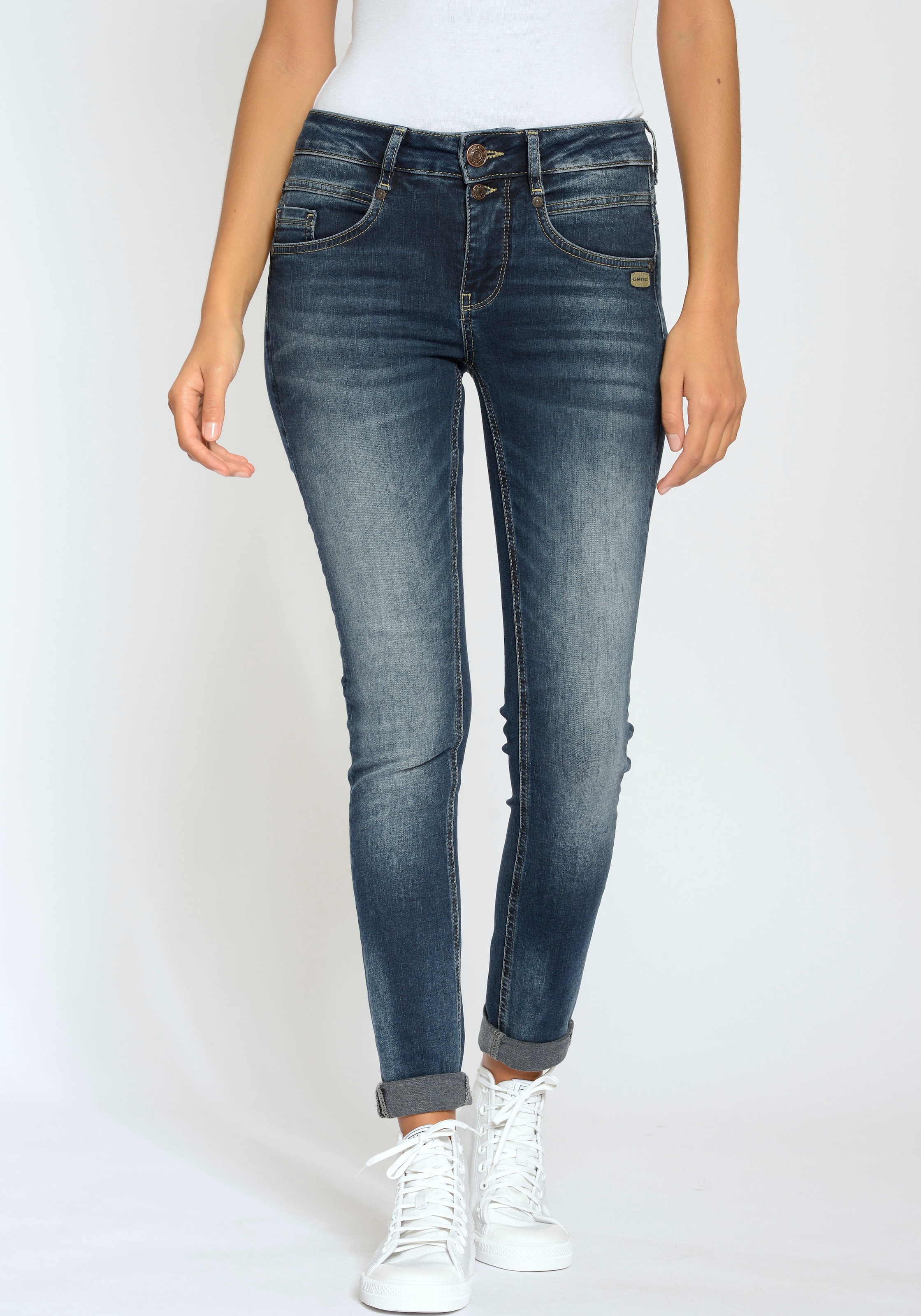 GANG Skinny-fit-Jeans online »94MORA«, und bestellen vorne 3-Knopf-Verschluss Passe mit