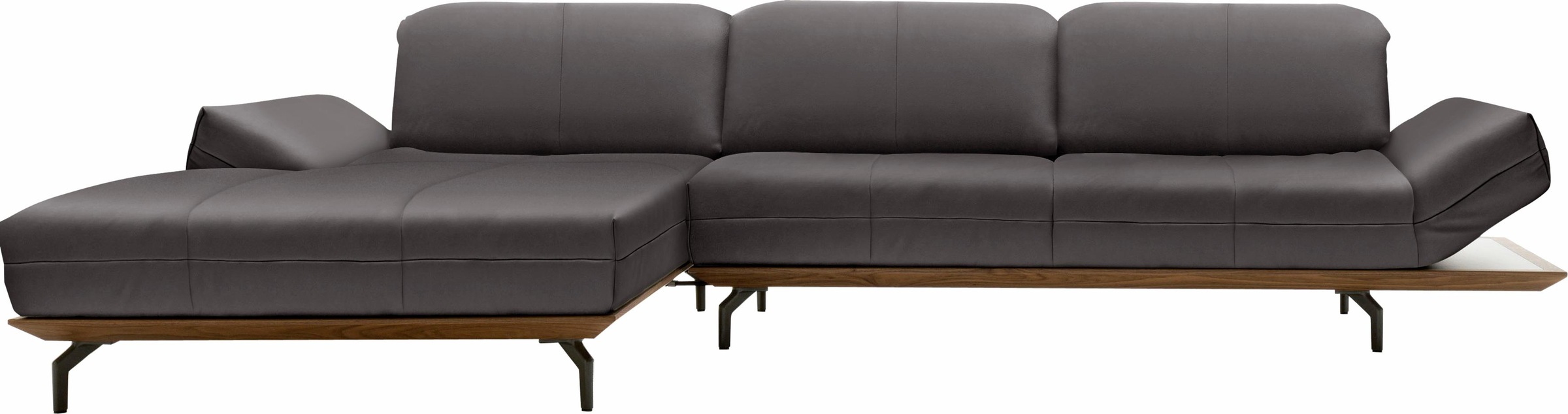 Creation BY ROLF BENZ Ecksofa »CR.420, Designecksofa, L-Form«, in 2 Qualitäten, Holzrahmen in Eiche Natur oder Nußbaum, Breite 313 cm