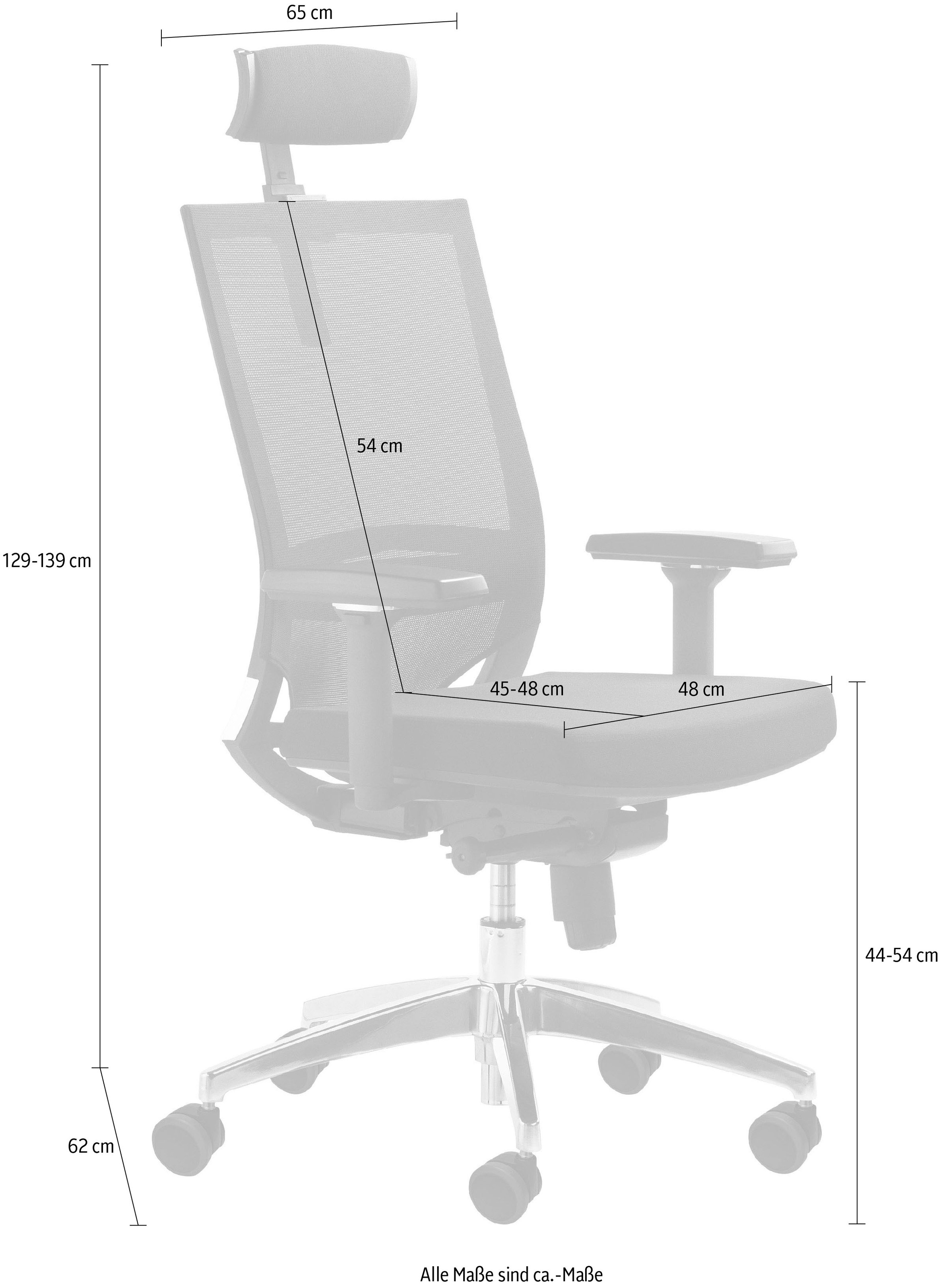 Mayer Sitzmöbel Drehstuhl »2486«, Struktur (100% Polyester), Kopfstütze