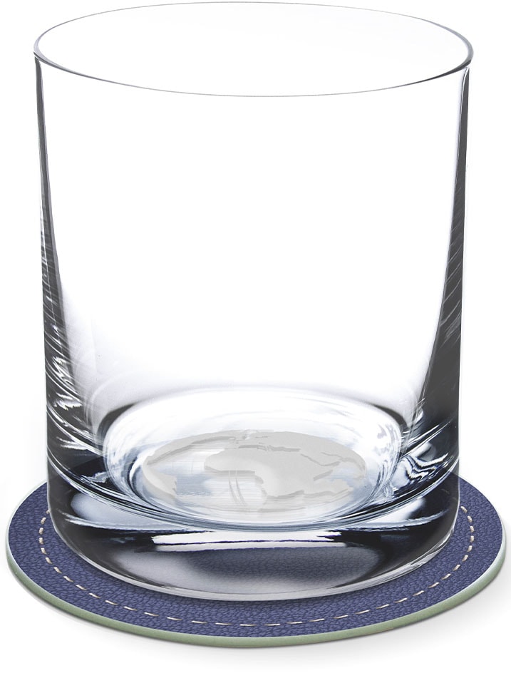 Contento Whiskyglas, (Set, 4 tlg., 2 Whiskygläser und 2 Untersetzer)