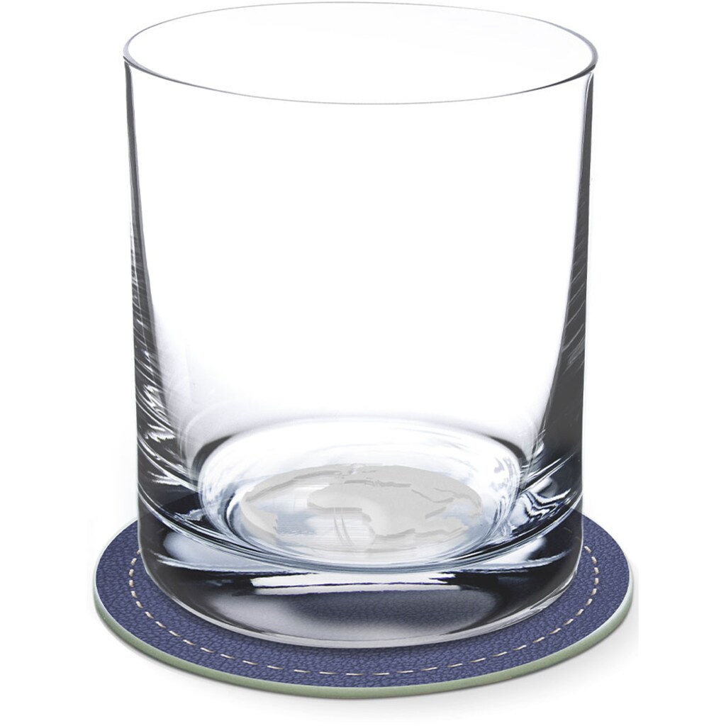 Contento Whiskyglas, (Set, 4 tlg., 2 Whiskygläser und 2 Untersetzer)