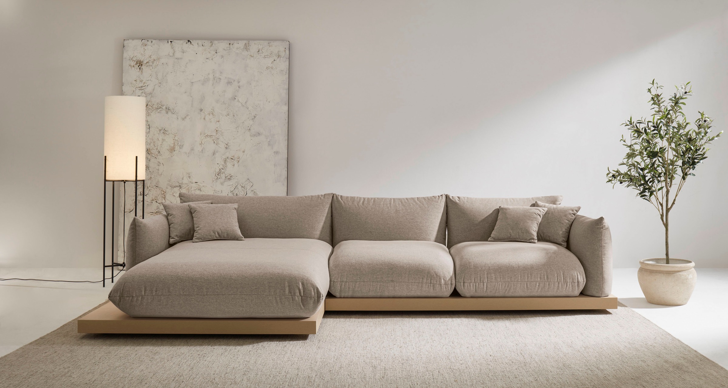 OTTO home Ecksofa »Kalix, Polsterecke mit kräftigem Holz-Plateau, moderne C günstig online kaufen