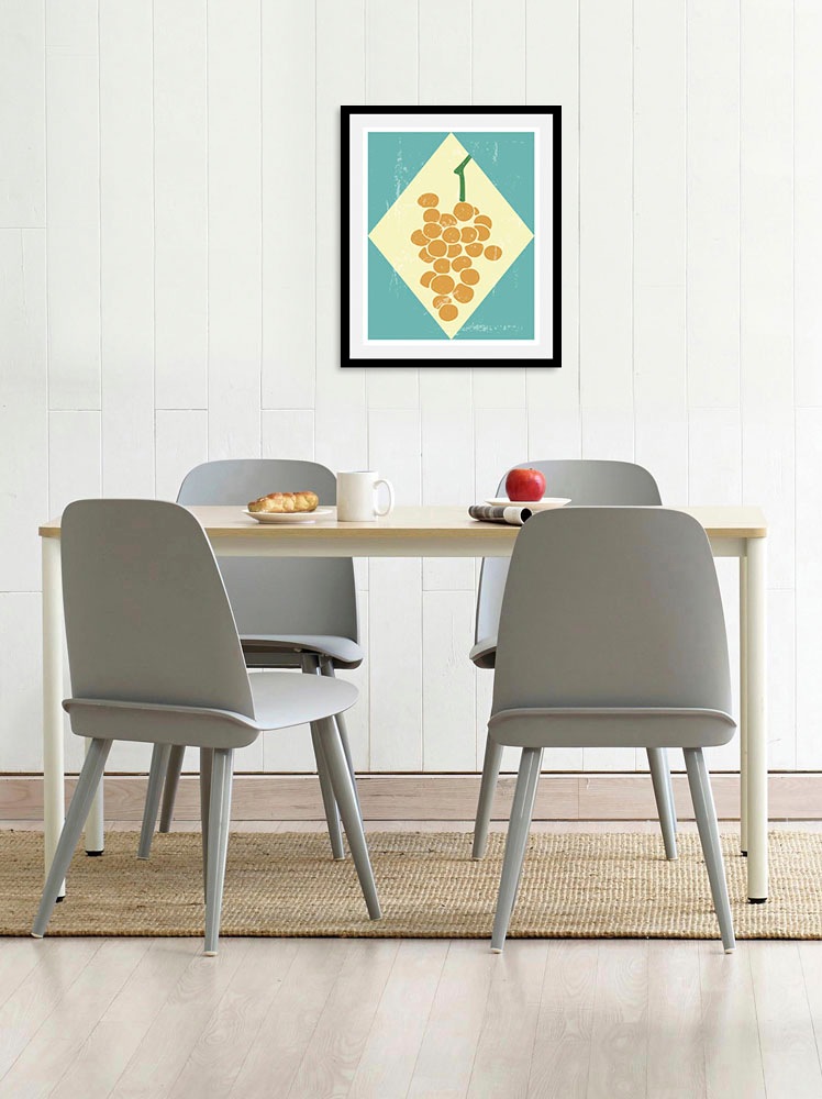 queence Bild »Grapes«, Obst-Obst Bilder-Essen-Lebensmittel-Kunst-Schriftzug günstig online kaufen