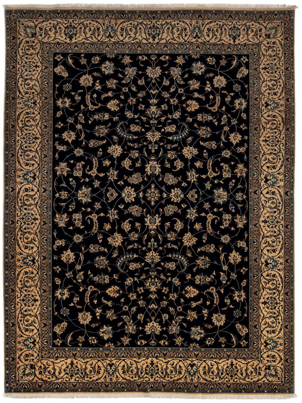 morgenland Wollteppich »Nain 9la Blumenmuster Nero 342 x 246 cm«, rechtecki günstig online kaufen