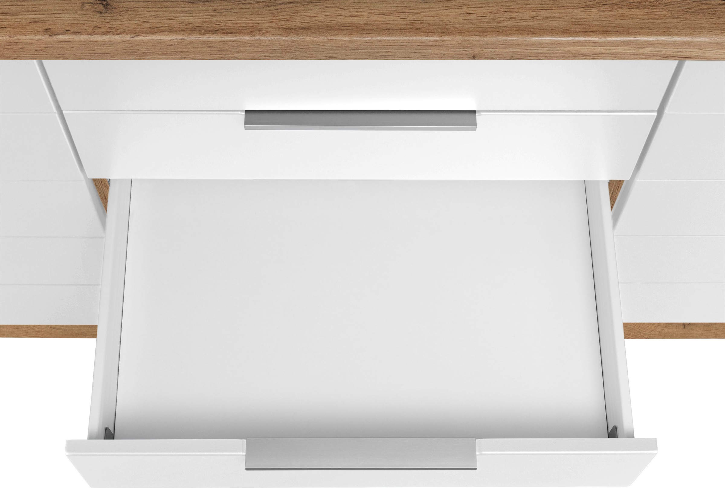 KOCHSTATION Küchenzeile »KS-Luhe«, 360 cm breit, wahlweise mit oder ohne E-Geräten, gefräste MDF-Fronten