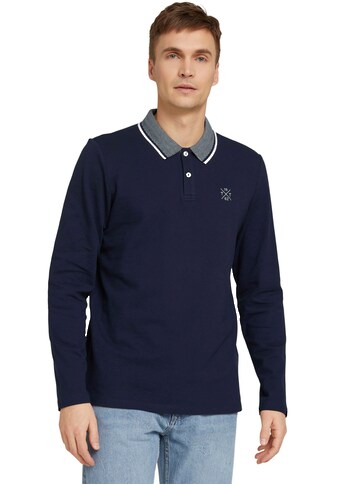 TOM TAILOR Langarm-Poloshirt, mit Logostickerei kaufen