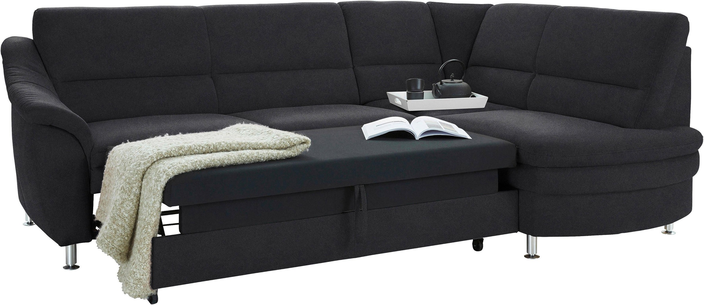 sit&more Ecksofa »Cardoso L-Form«, mit Federkern, wahlweise mit Bettfunktion und Schubkasten