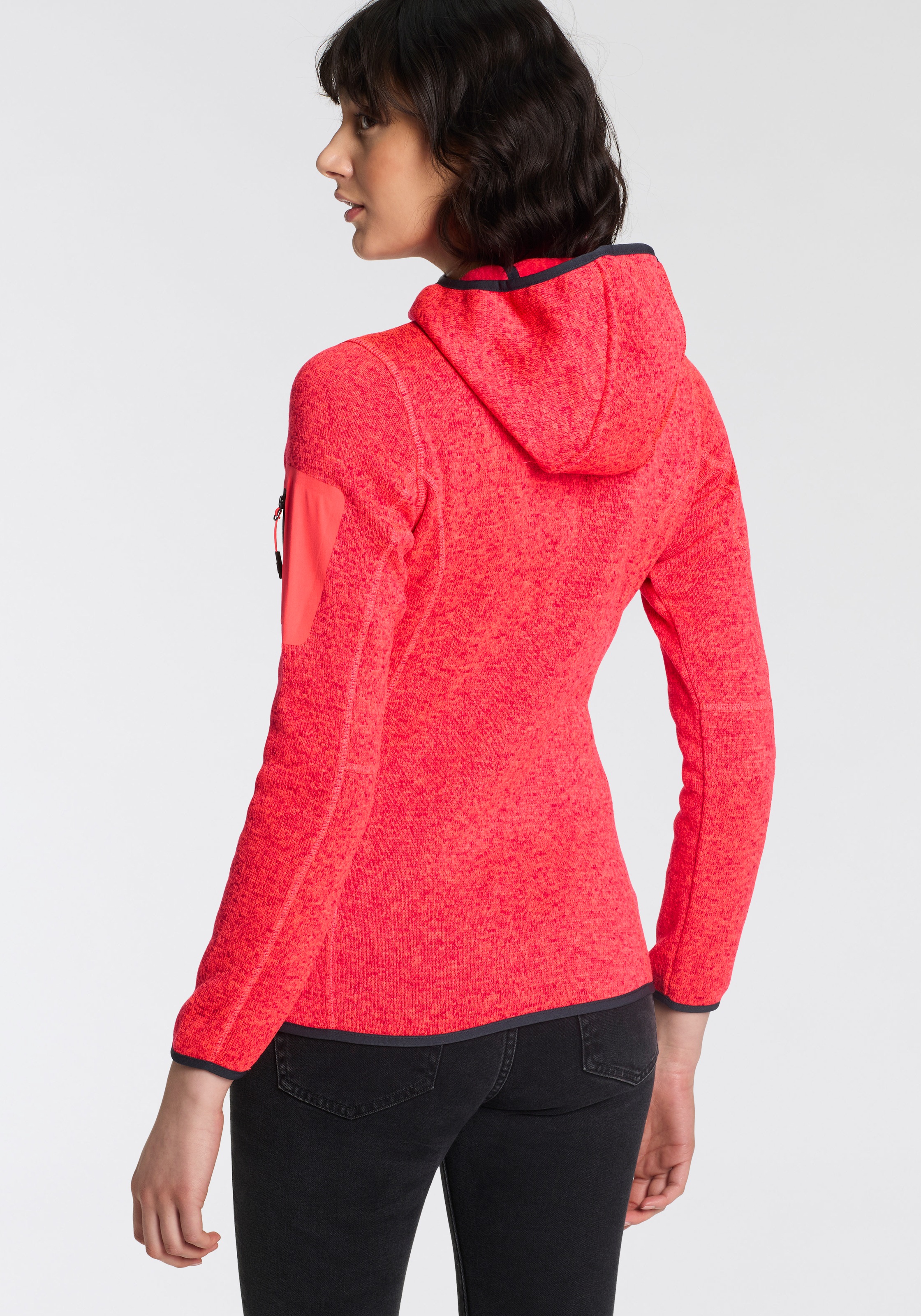 CMP Strickfleecejacke »KNITTED MELANGE HOODY WOMAN HOODY«, (1 St.), mit Kapuze, Wärmend und atmungsaktiv