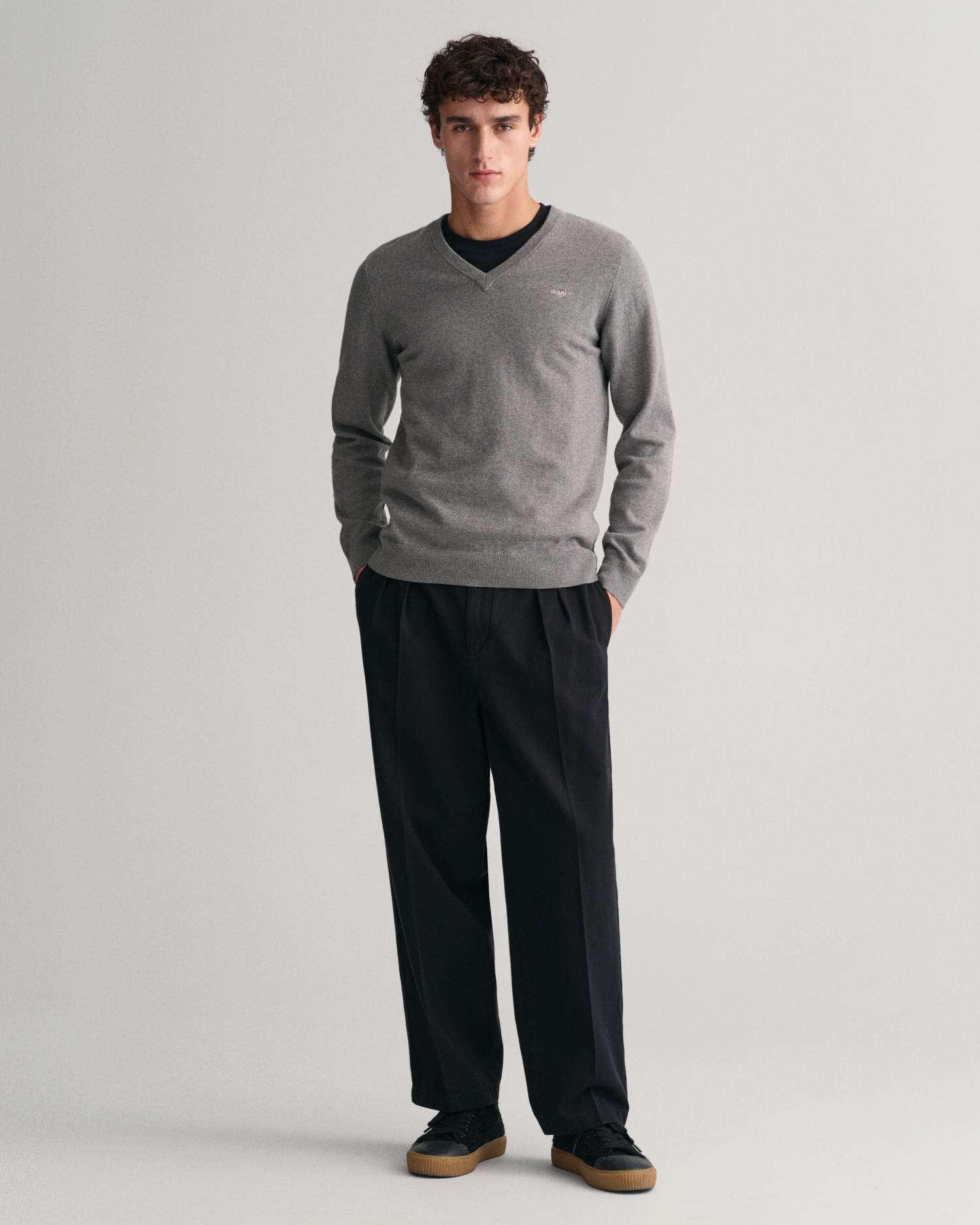Gant V-Ausschnitt-Pullover »Classic Cotton V-Neck«, Premium Strickjersey aus weicher 100% Baumwolle, Übergangspullover