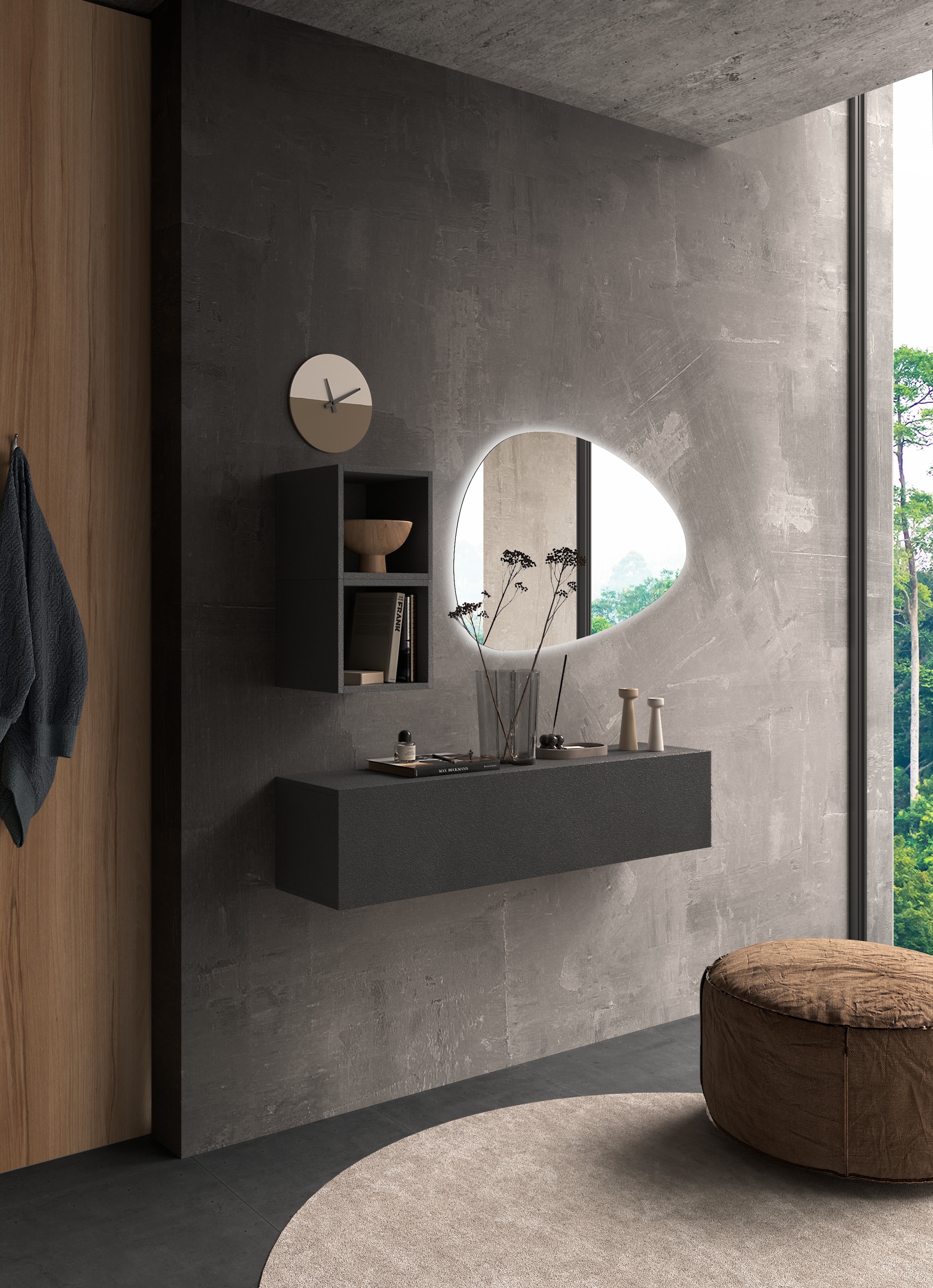 INOSIGN Garderoben-Set »INFINITY, 3tlg. Breite 138 cm, Höhe variabel, moderne Garderobe«, (Spar-Set, 3 St.), (Hängeschrank, Würfelregal 2er Set, Spiegel) ideal für Diele, Flur