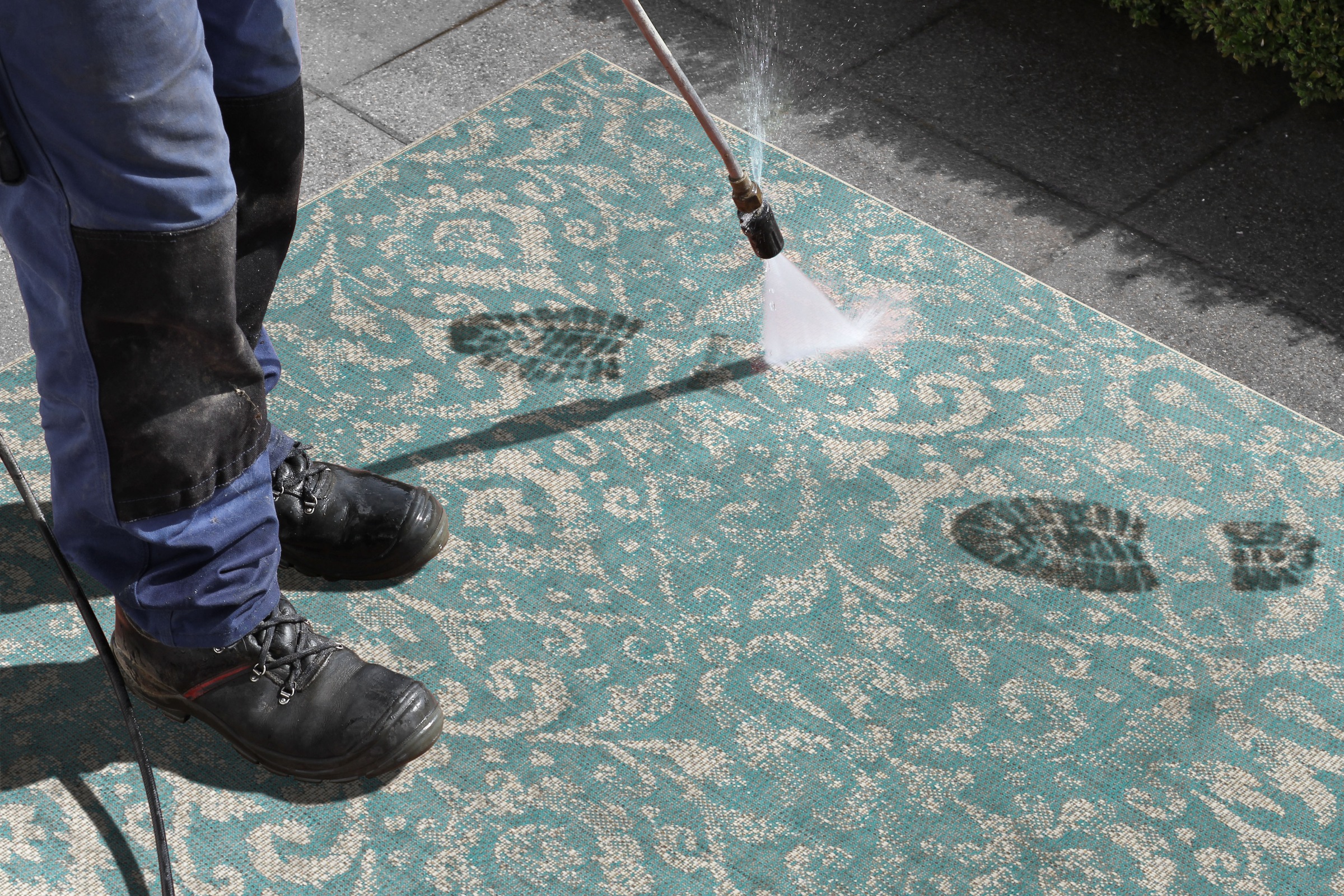 NORTHRUGS Teppich »Hatta«, rechteckig, 4 mm Höhe, In-und Outdoor geeignet, Strapazierfähig und pflegeleicht, Flachgewebe