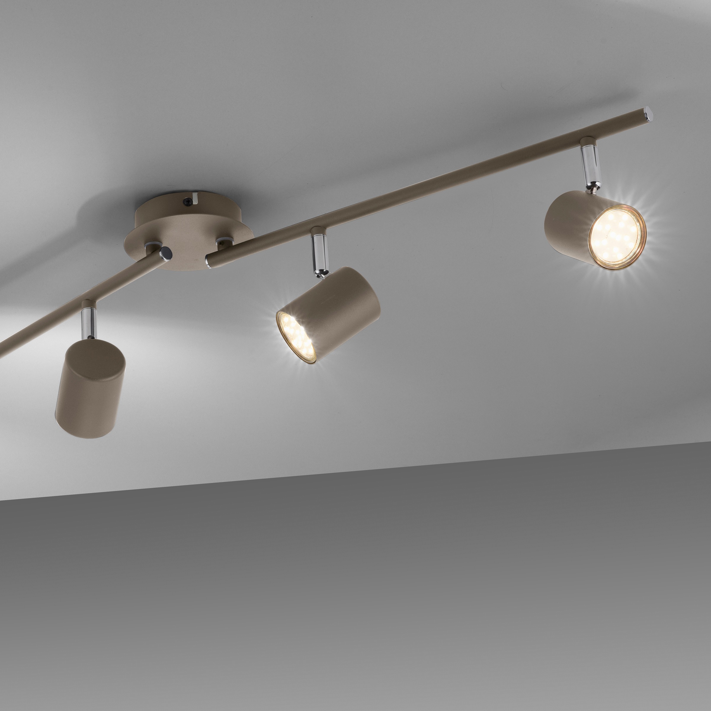 my home LED Deckenleuchte »Maci«, 4 flammig, Leuchtmittel GU10 | Leuchtmittel wechselbar, schlichtes Design, warmweißes LED-Licht, dreh- und schwenkbare Spots