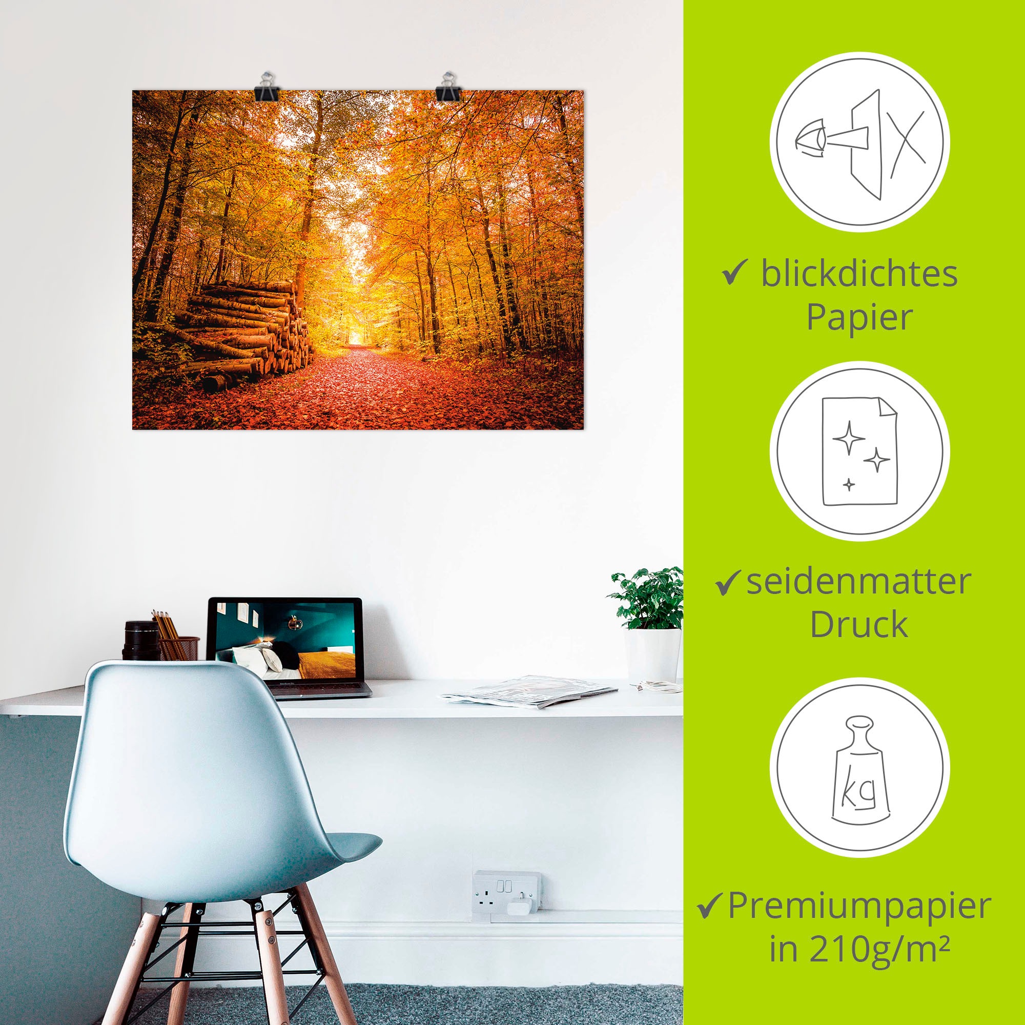 Artland Poster »Herbstlandschaft«, Vier Jahreszeiten, (1 St.), als Alubild, Leinwandbild, Wandaufkleber oder Poster in versch. Größen