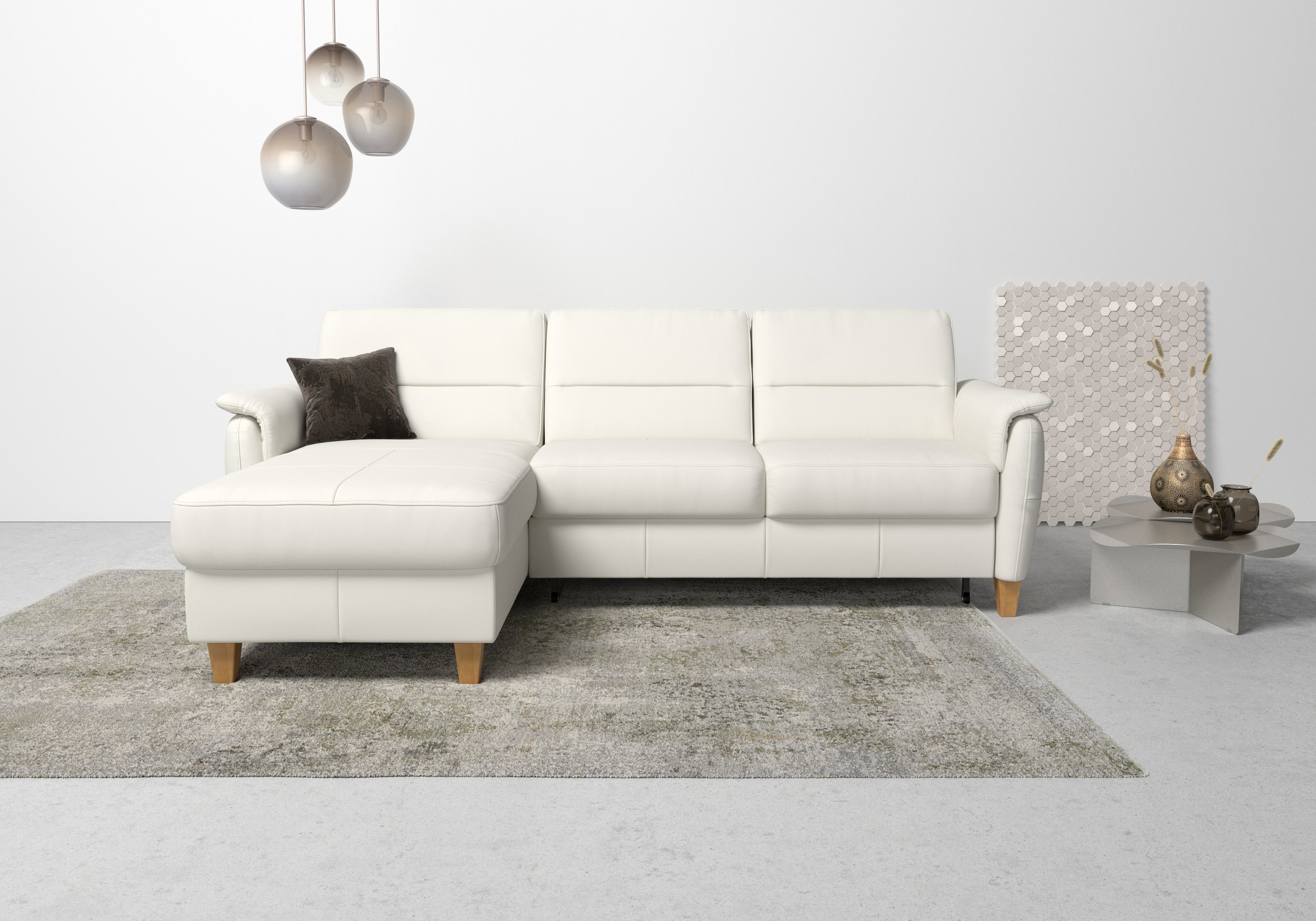 Home affaire Ecksofa »Palmera L-Form, B: 244 cm« optional Bettfunktion & Be günstig online kaufen