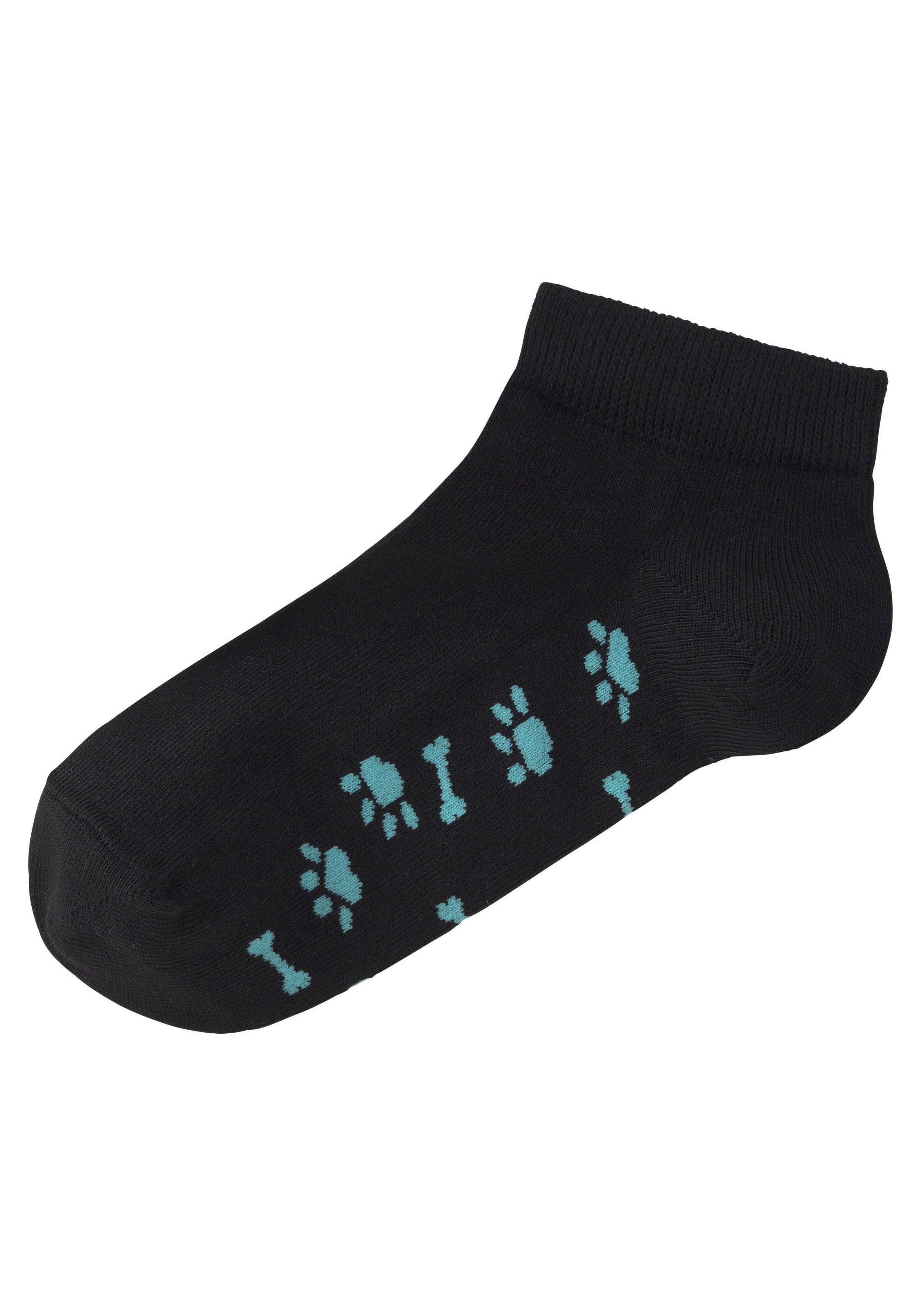 Arizona Sneakersocken, (Set, 5 Paar), mit süßem Pfotendesign unter der Sohle