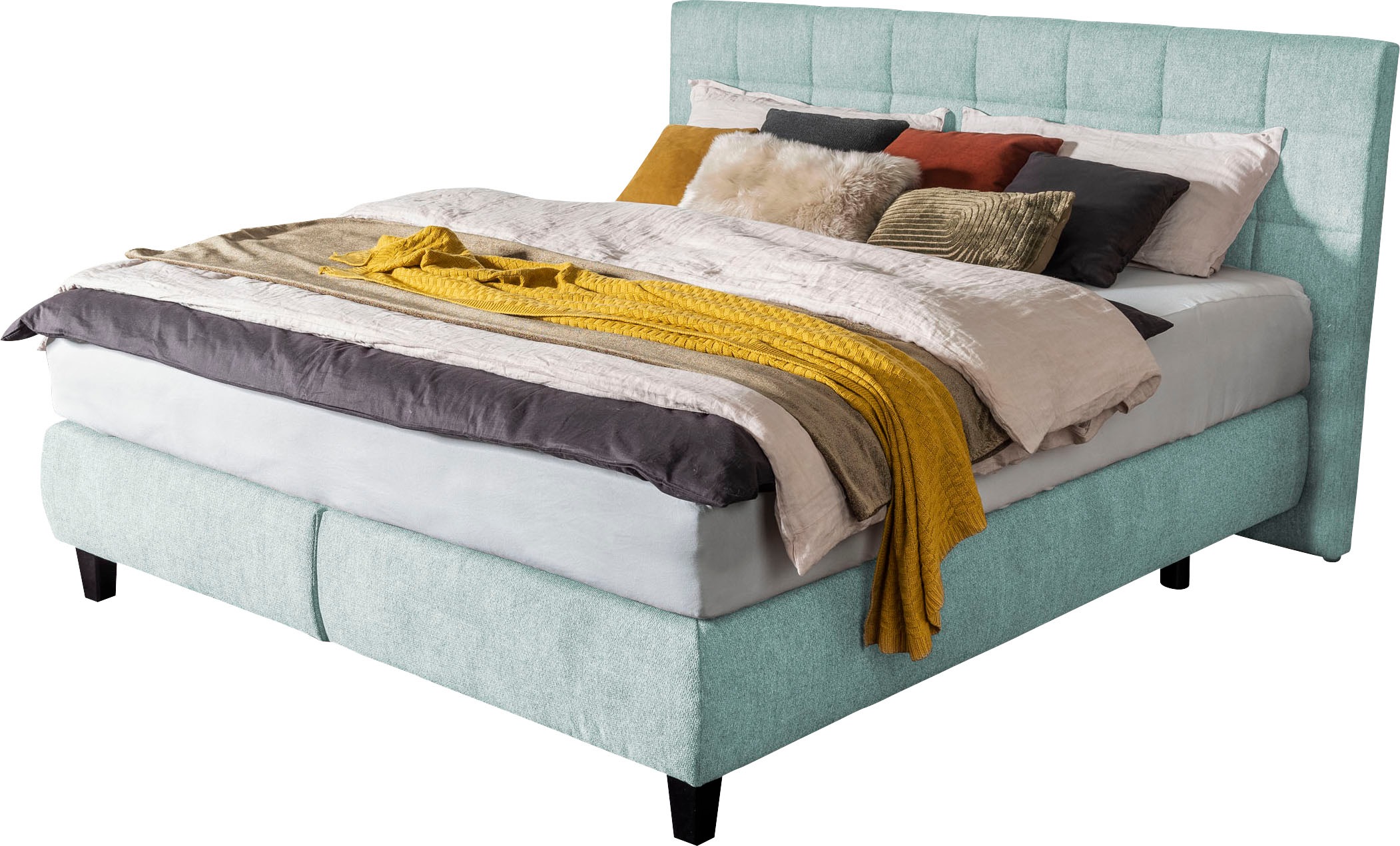 alina Boxspringbett »Edera«, Doppelbett wahlweise mit Topper, Liegefläche 180x200 cm, mit Steppung